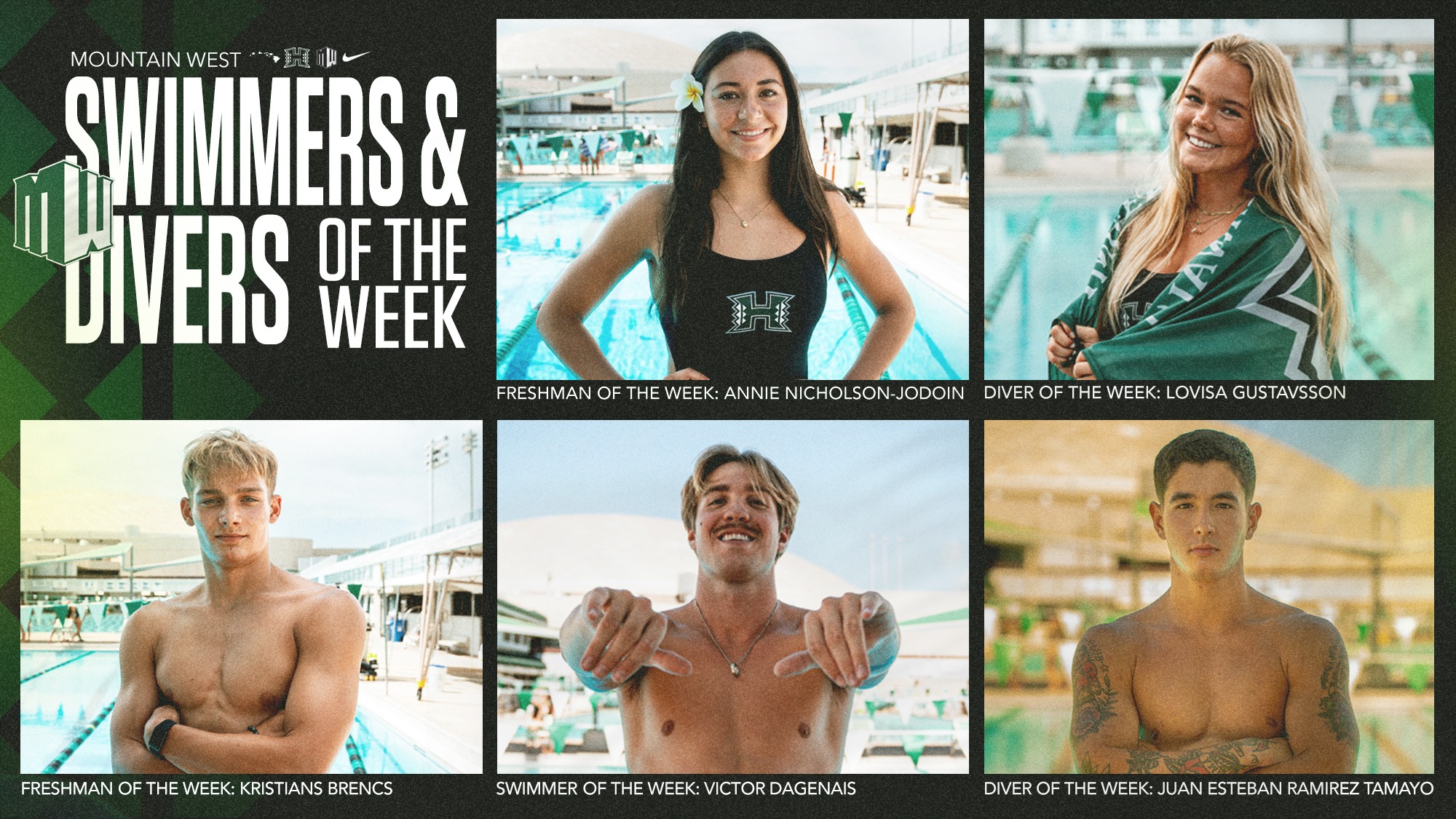 Swim/Dive Mountain West Athletes of the Week 10.26.2026