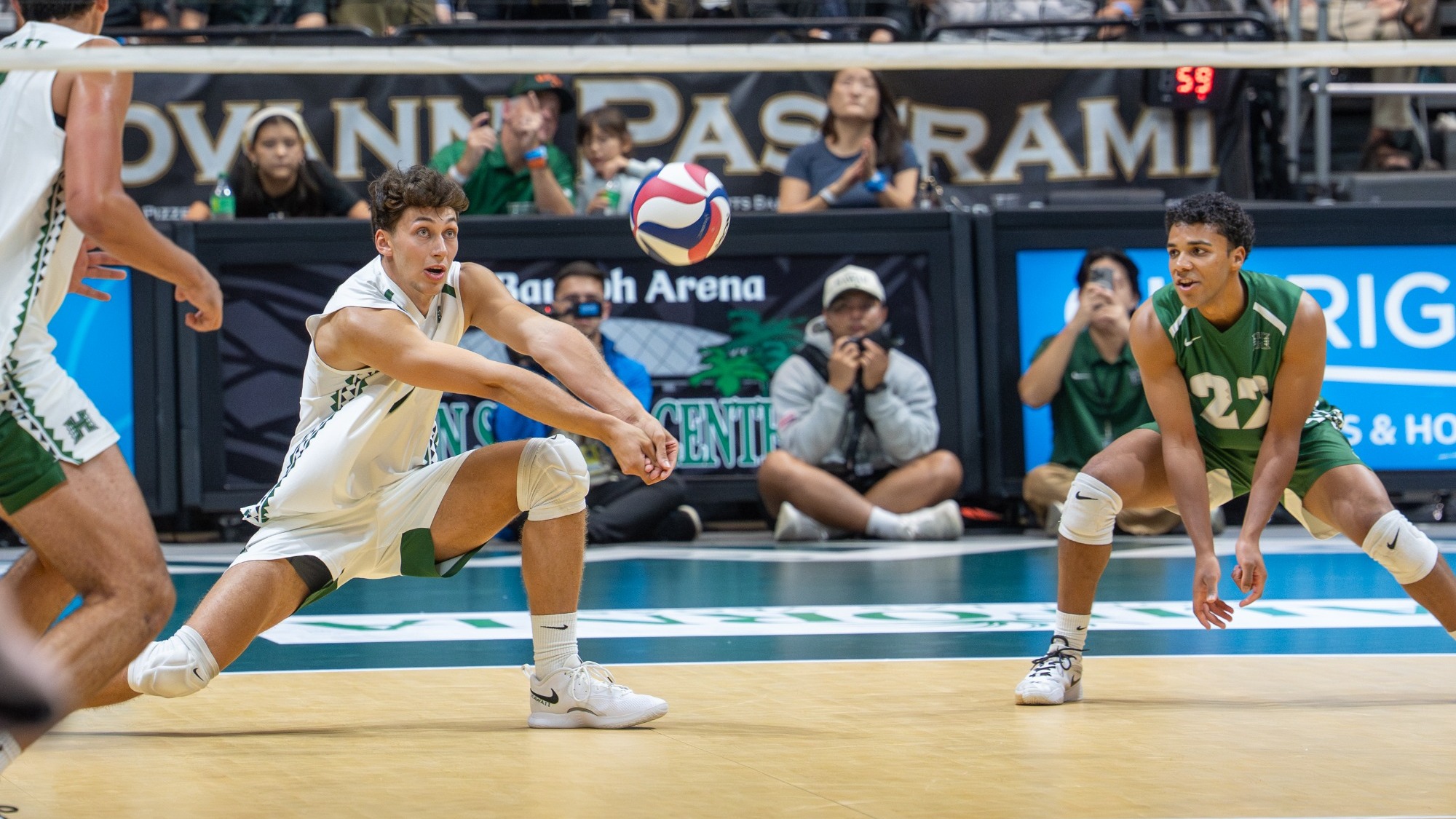 Adrien Roure digs vs Loyola Chicago