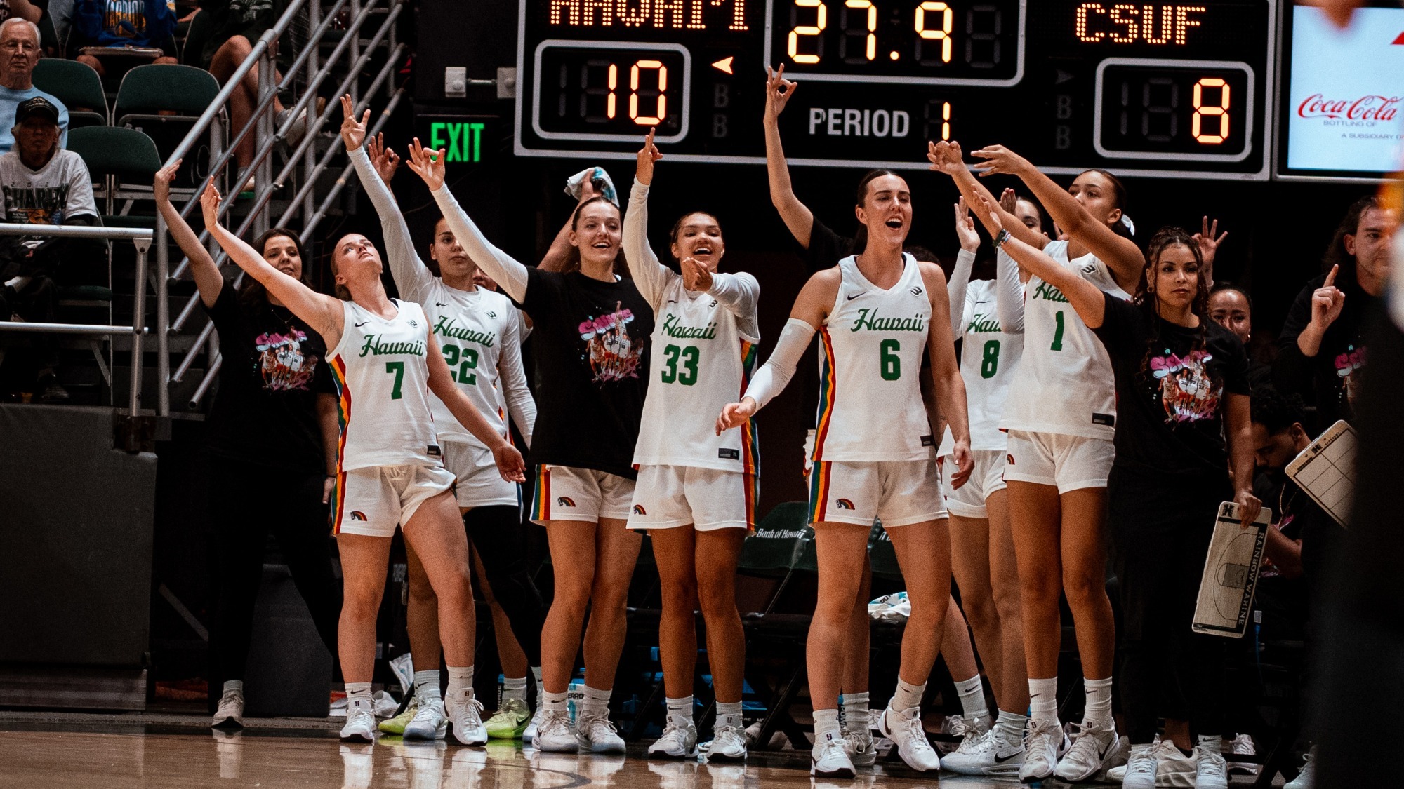 WBB bench vs. Cal State Fullerton
