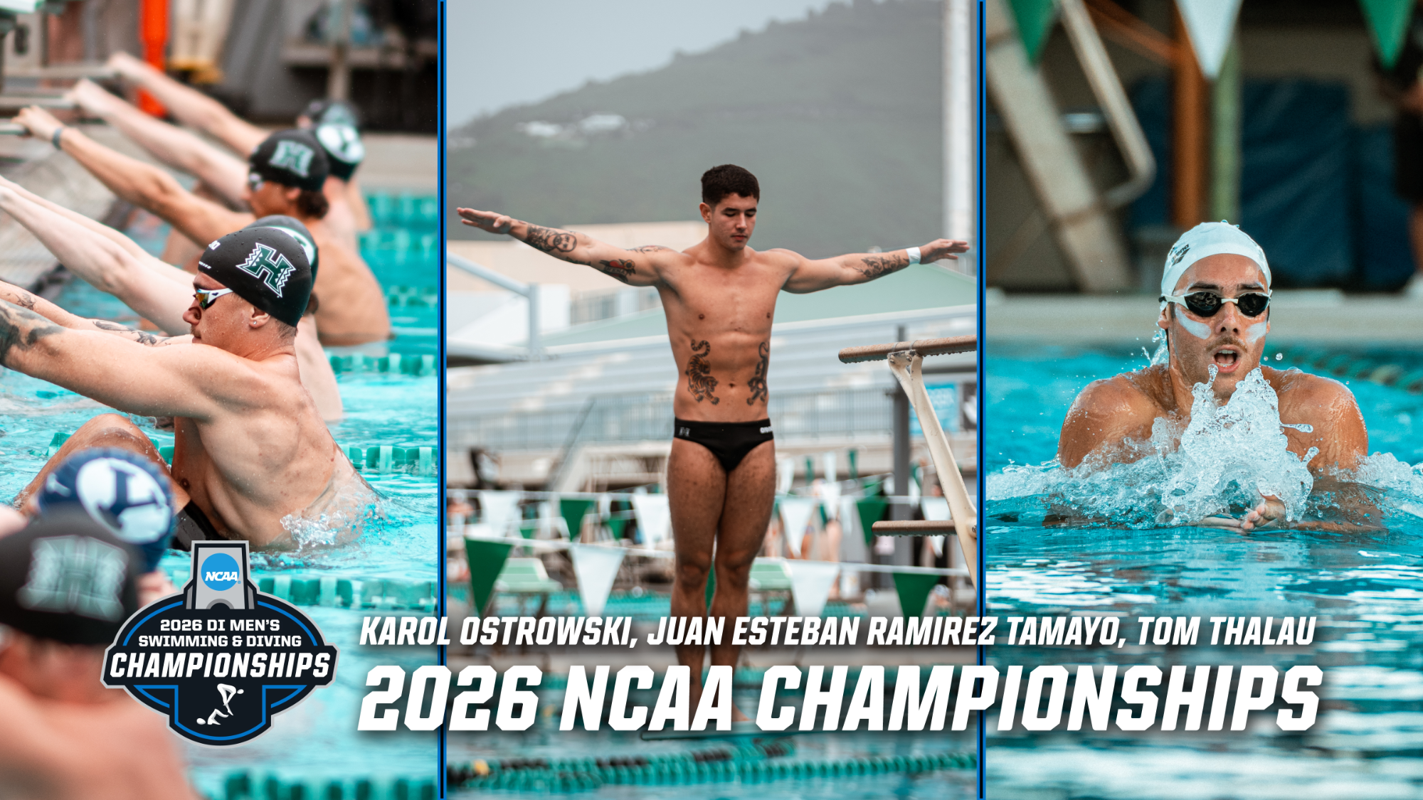 2026 Men's NCAA Swimming & Diving Championships (Ostrowski, Ramirez Tamayo, Thalau)
