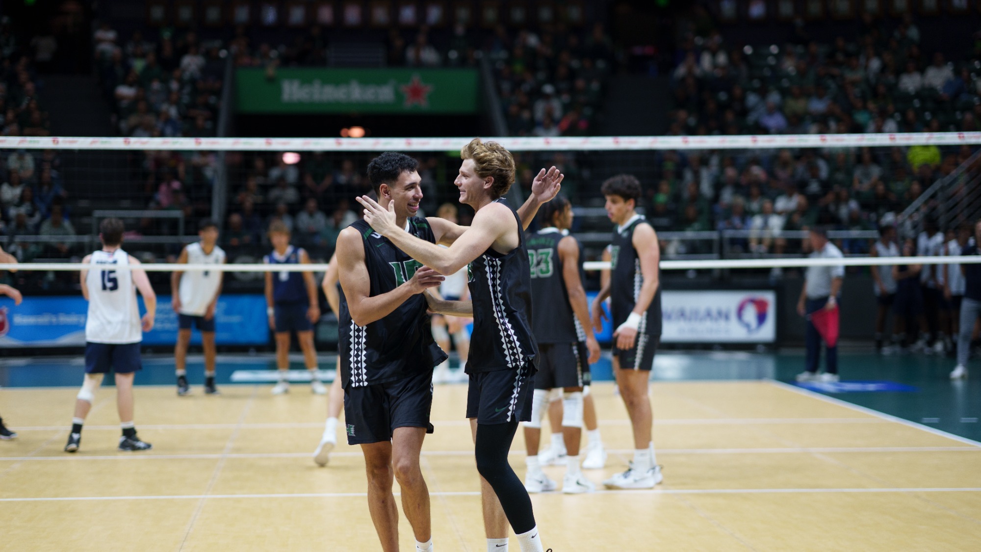 Kristian Titriyski, Finn Kearney celebrates vs UC Santa Barbara