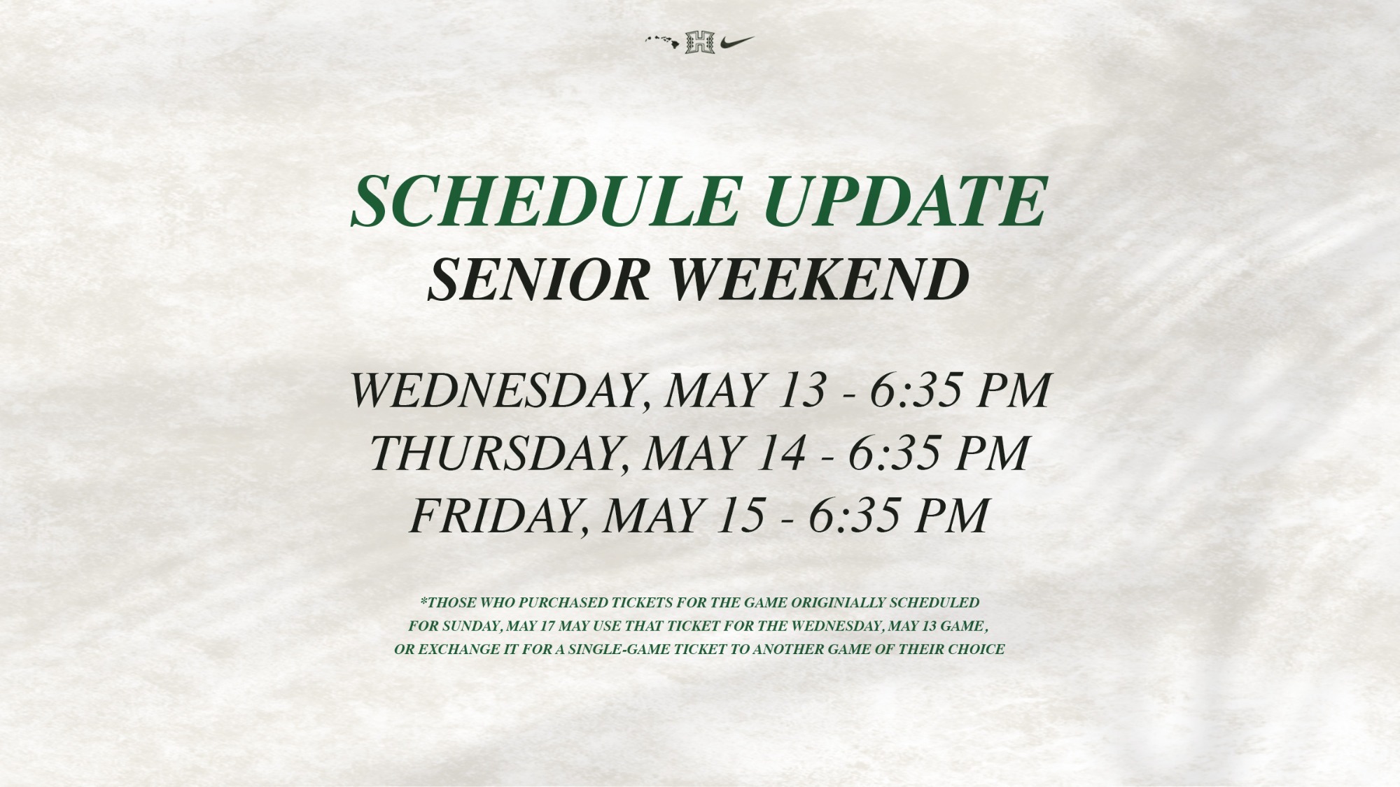 Baseball Senior Weekend Update