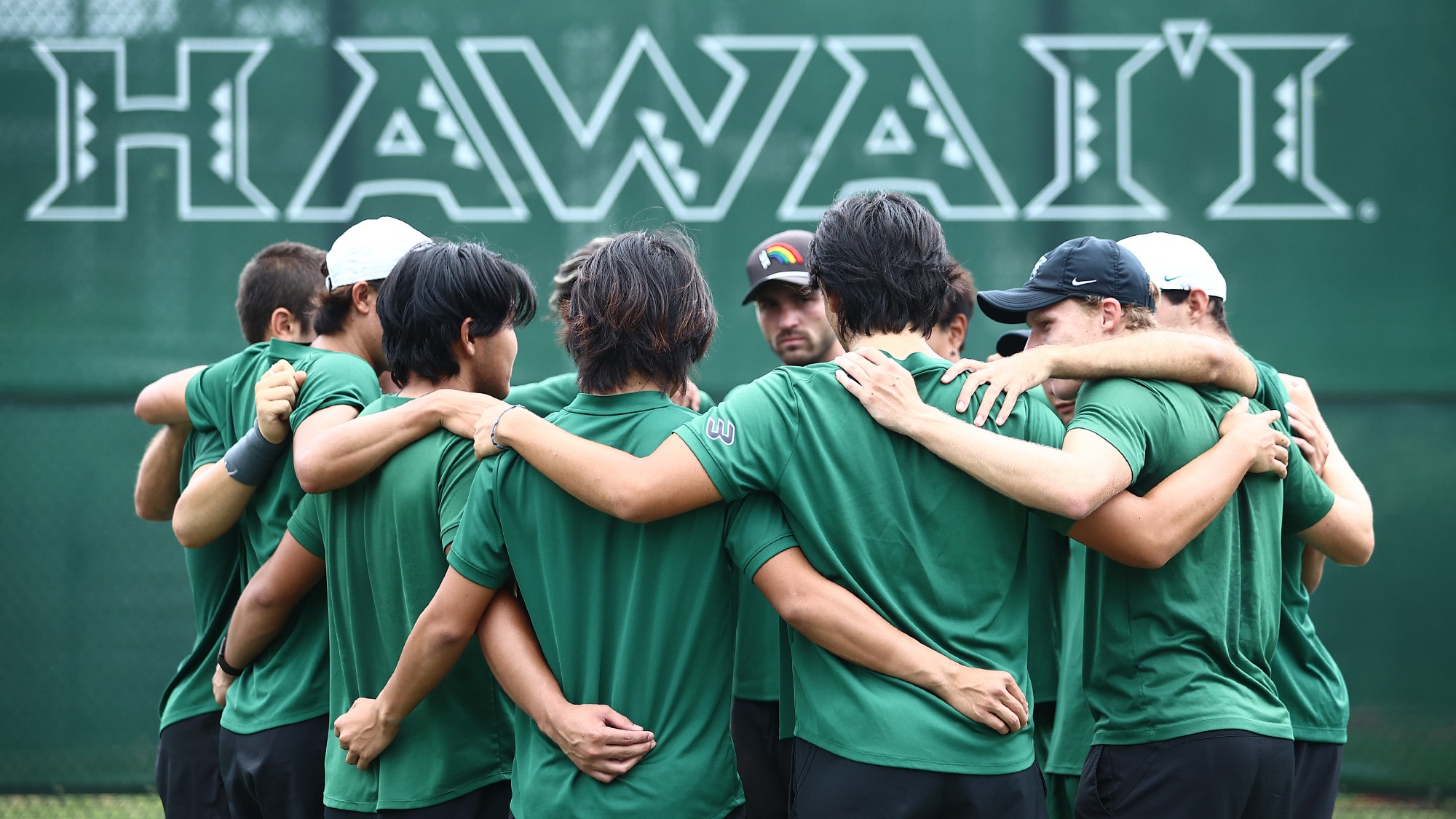 Rainbow Warriors pre-match huddle