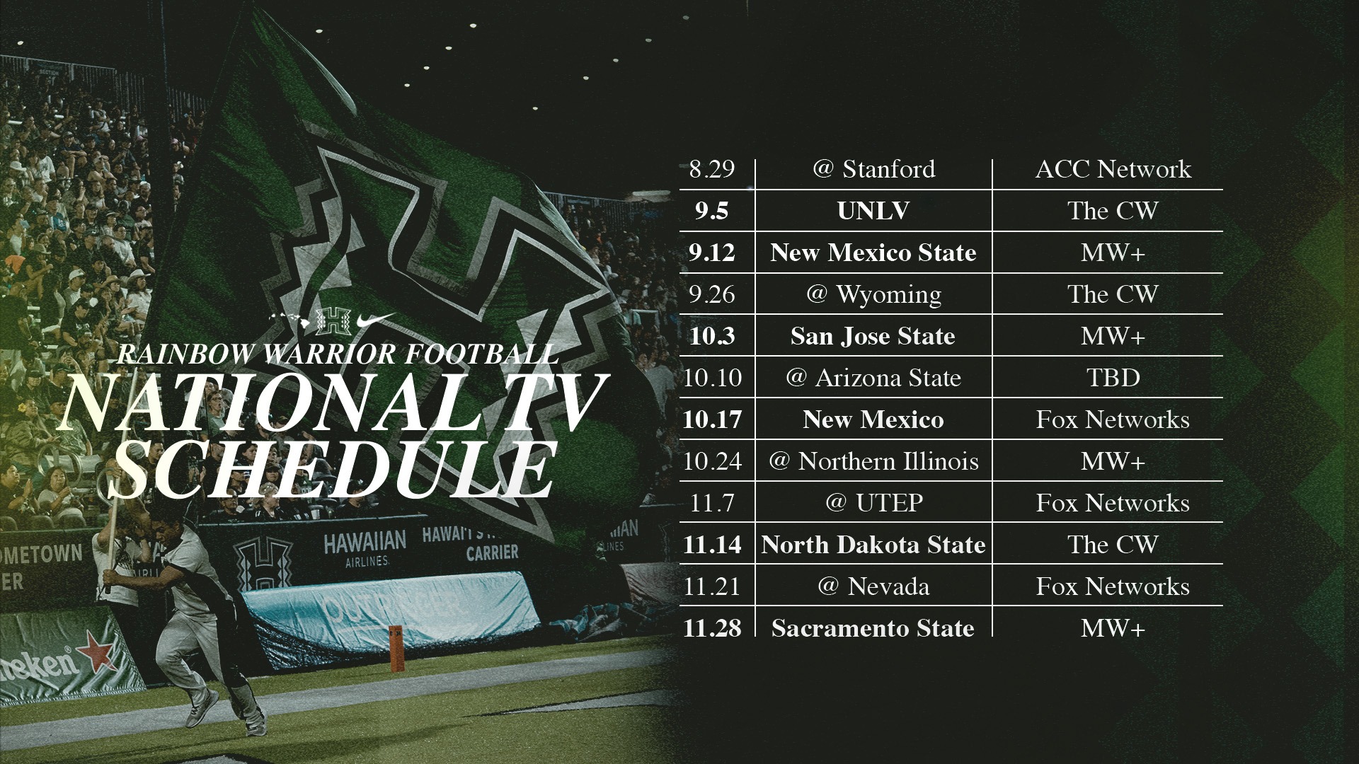 2026 National TV Schedule