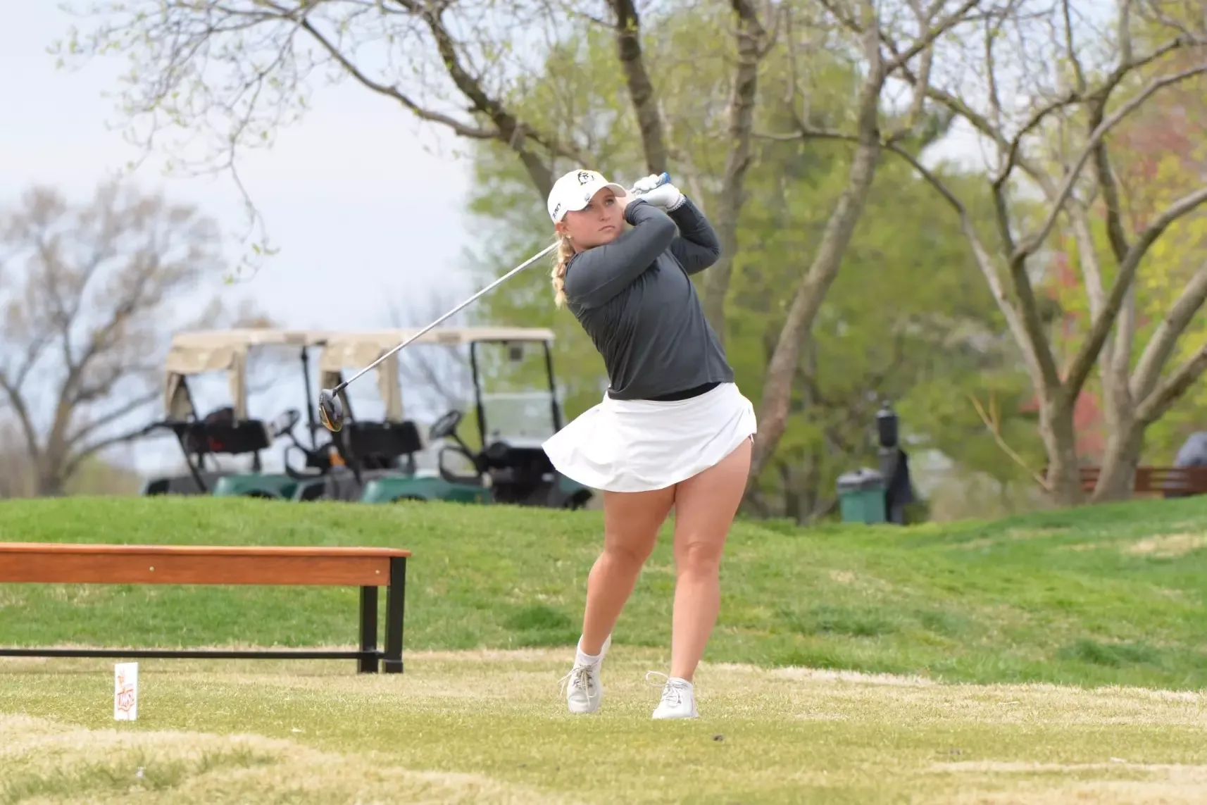  Karlie Schnepp driving the ball at the UMSL Spring Invitational