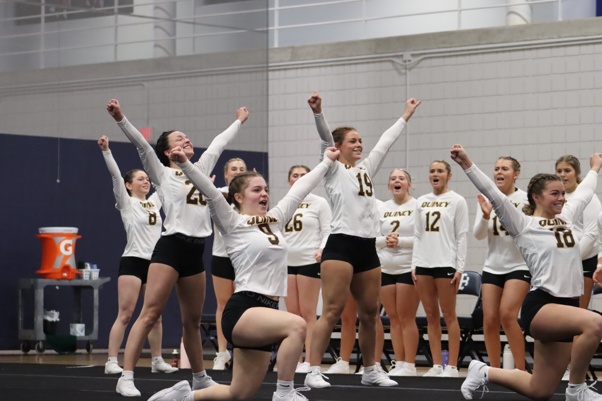 The Hawks finish their routine in STUNT