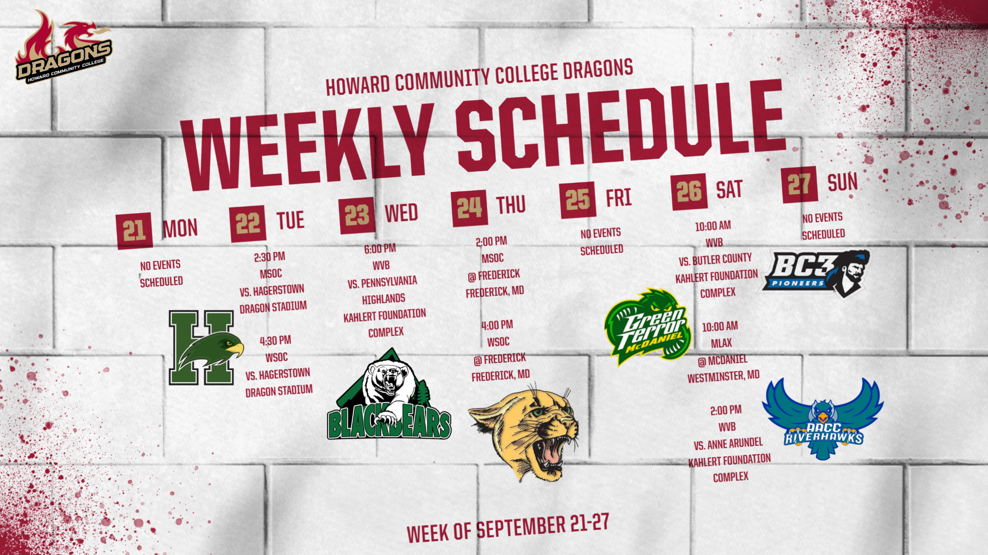 Schedule September 21-27