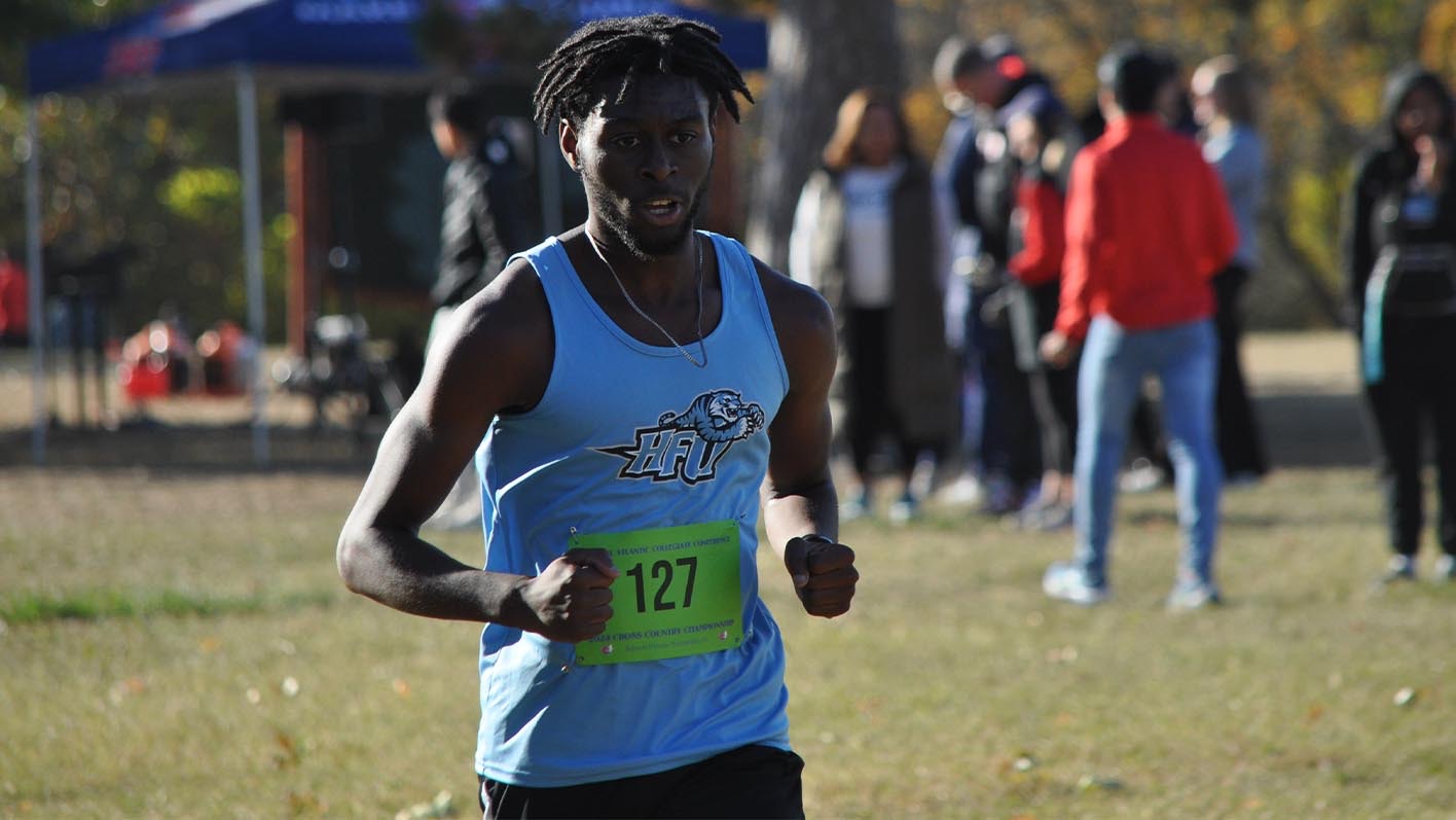 A closeup of Andrae Johnson running