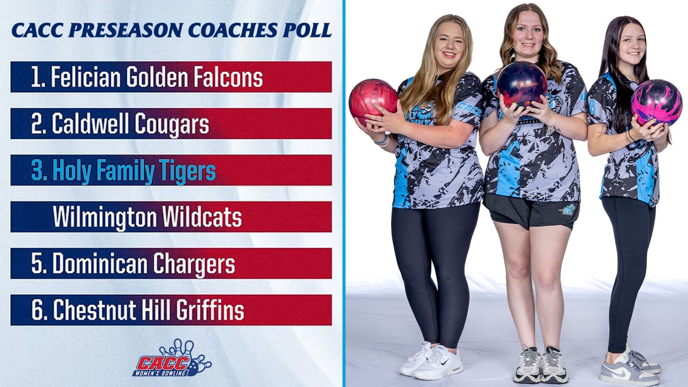 A graphic for HFU coming in third in the 2026-27 CACC Bowling Preseason Poll