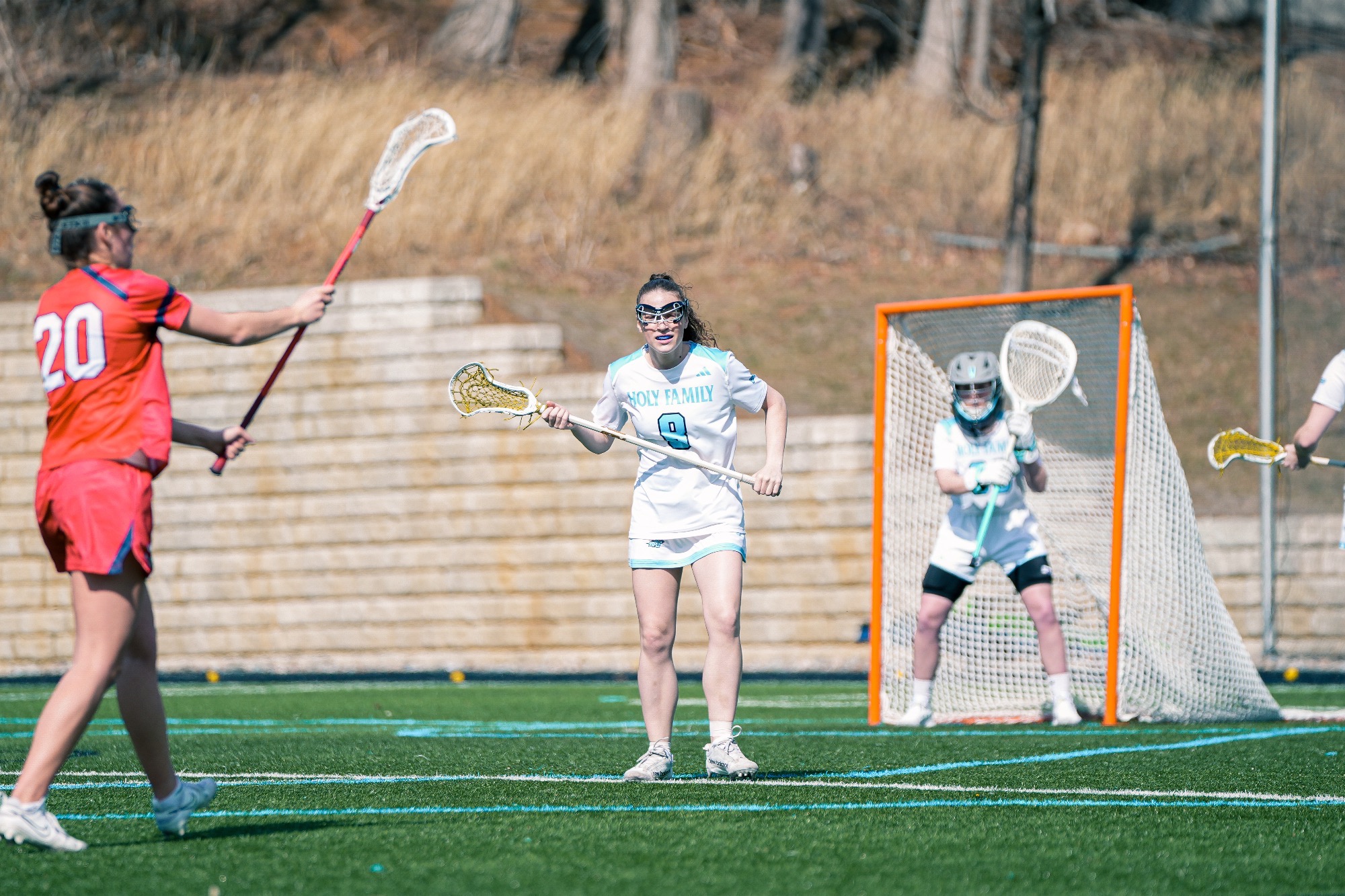 Jocelyn McLaughlin looking on as she defends