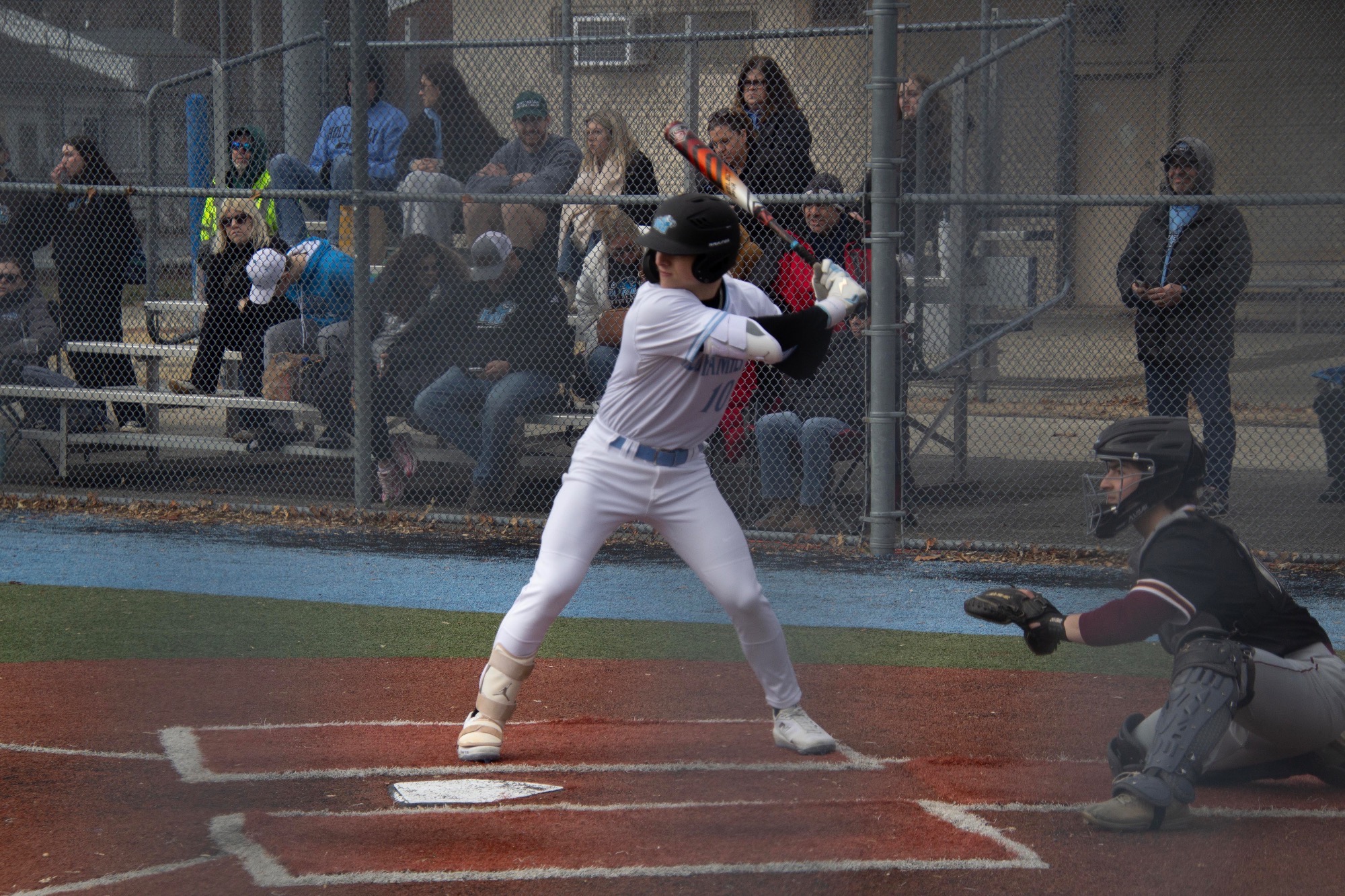 Left-handed batter Brayden King prepares for a pitch