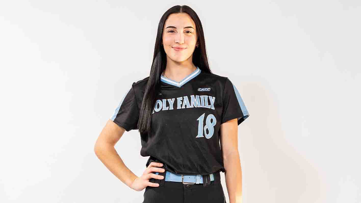 A promotional picture of Franceska Celebre, who holds her right hand on her right hip