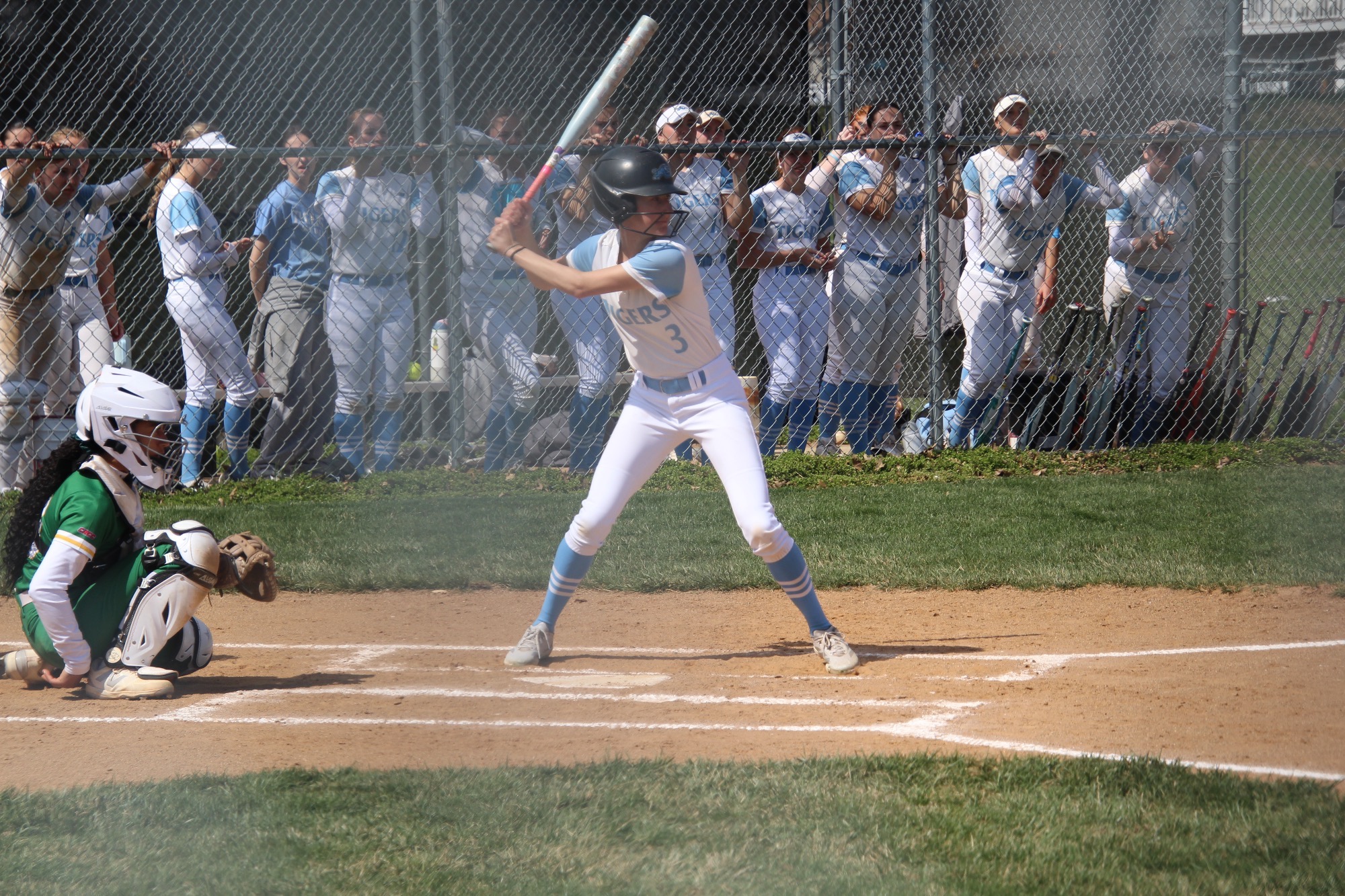 Right-handed Jaden Kelly prepares for a pitch to be thrown