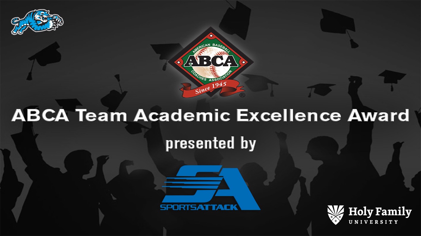 A graphic for HFU Baseball receiving the 2026 ABCA Team Academic Excellence Award 