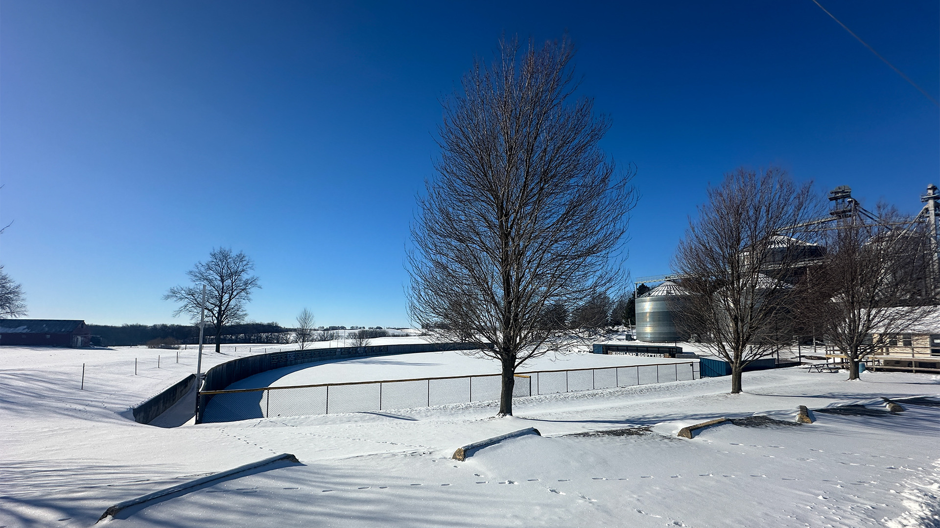 A blanket of snow covers Scottie Park