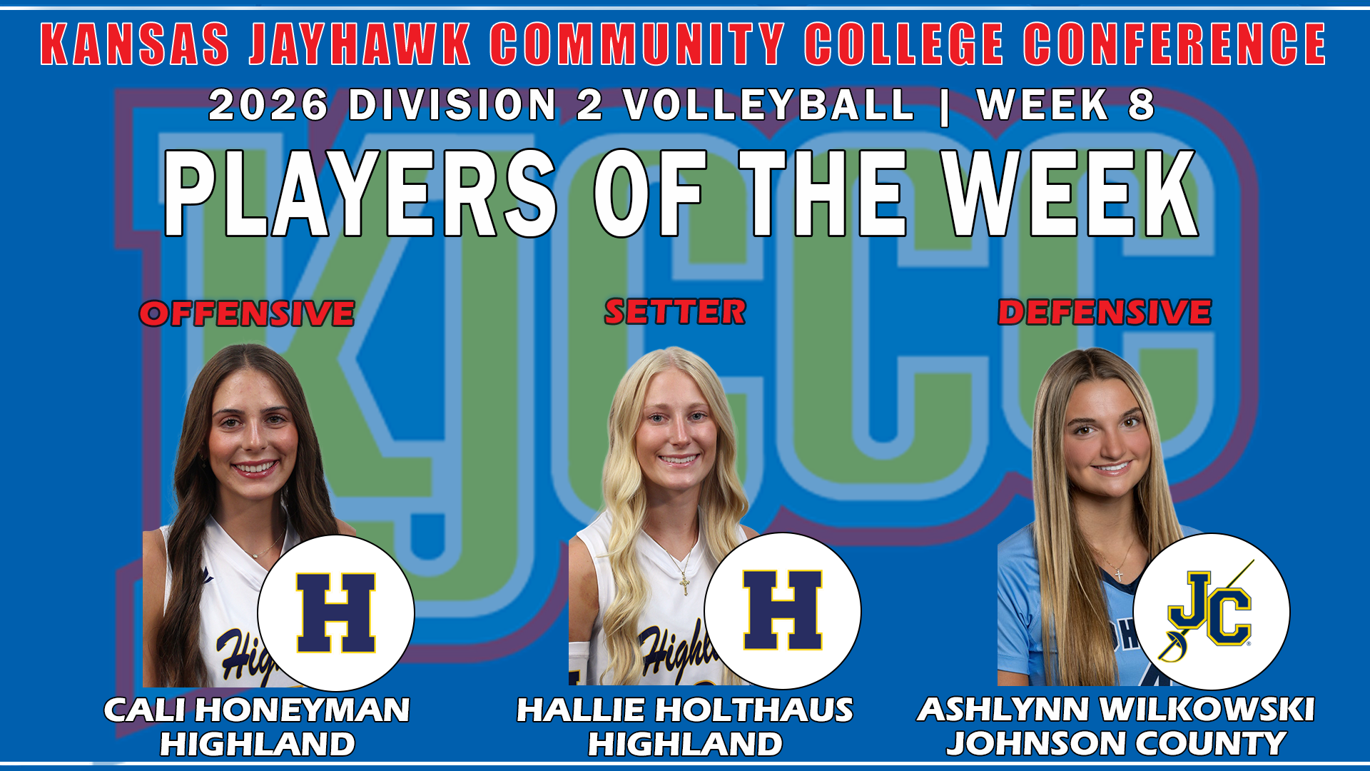 KJCAA News Highlight for Volleyball Athlete of the Week 