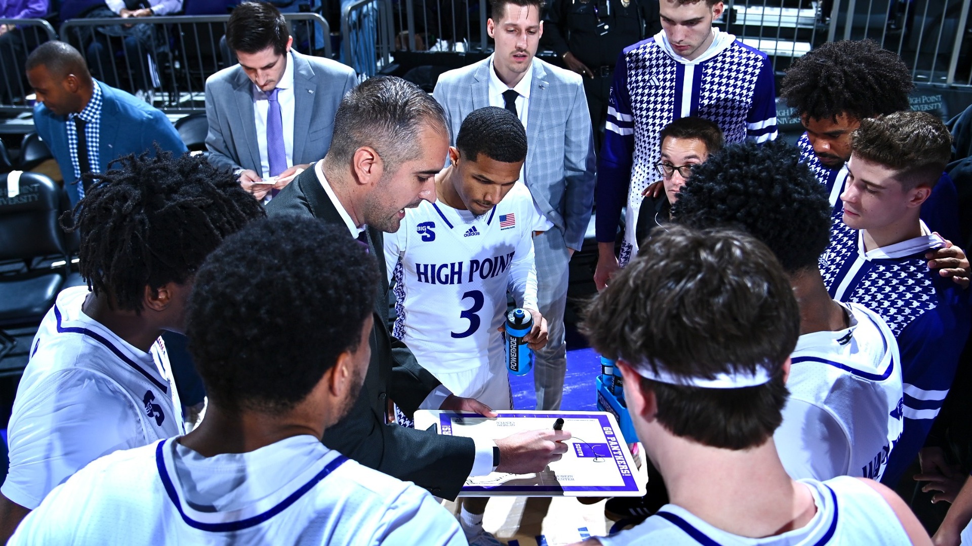 High Point takes on LaSalle in non-conference men’s basketball action at the Nido and Mariana Qubein Arena and Conference Center on Friday, December 19, 2025 in High Point, North Carolina. Credit - Tim Cowie/Tim Cowie Photography @tjcowie