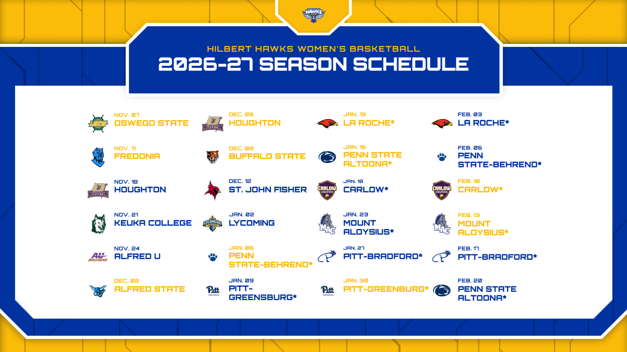 2026-27 Schedule