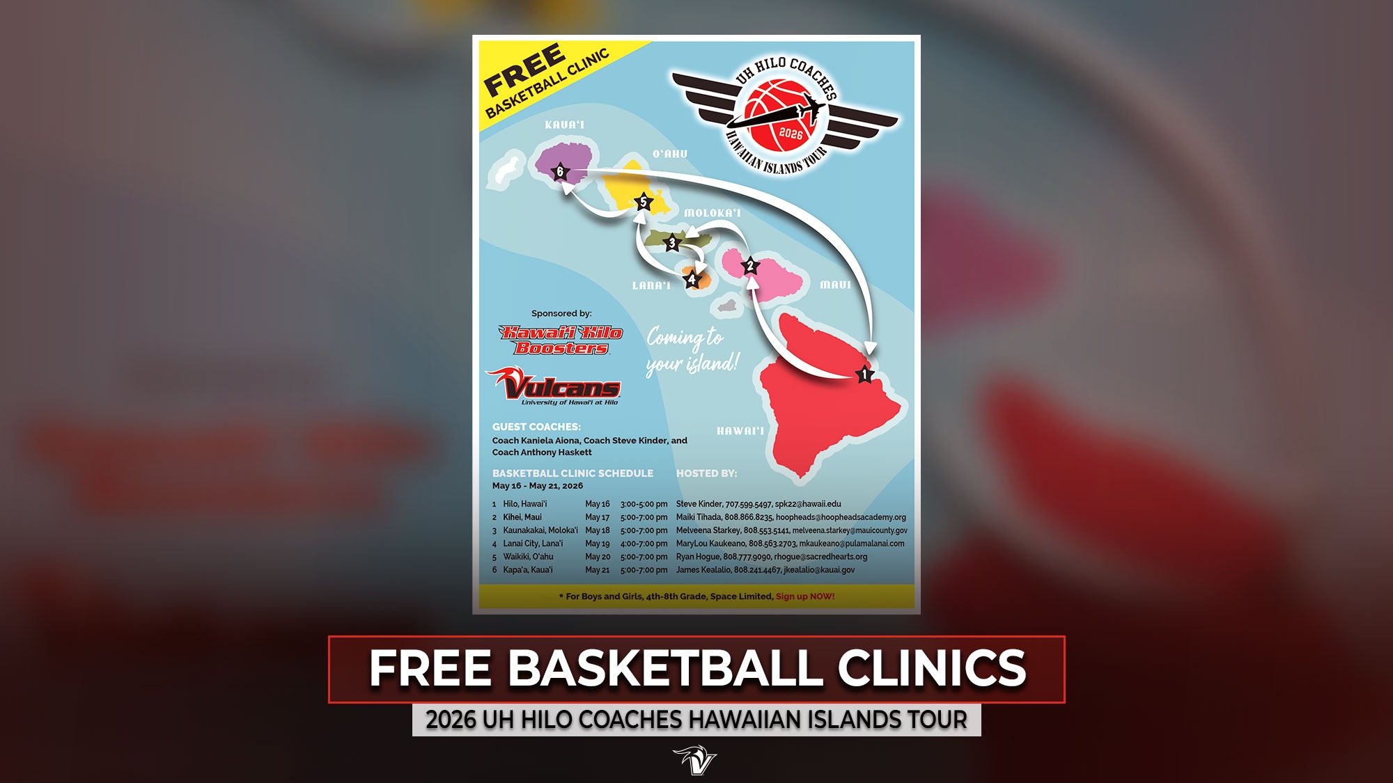 2026 UH Hilo Coaches Hawaiian Islands Tour
