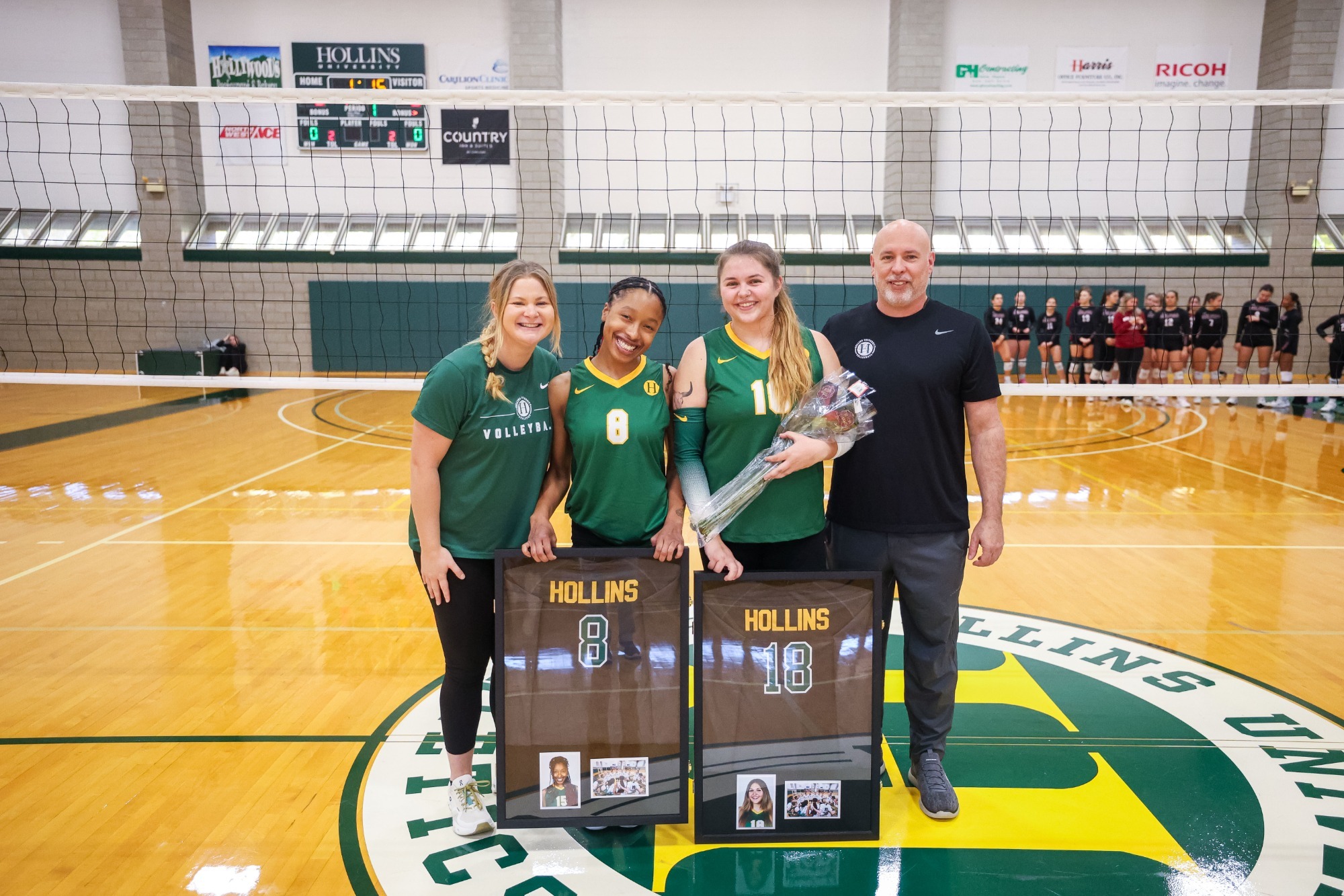 Dakota Webb-Hawkins (8) and Sophia Maurer (18) on VB sr day