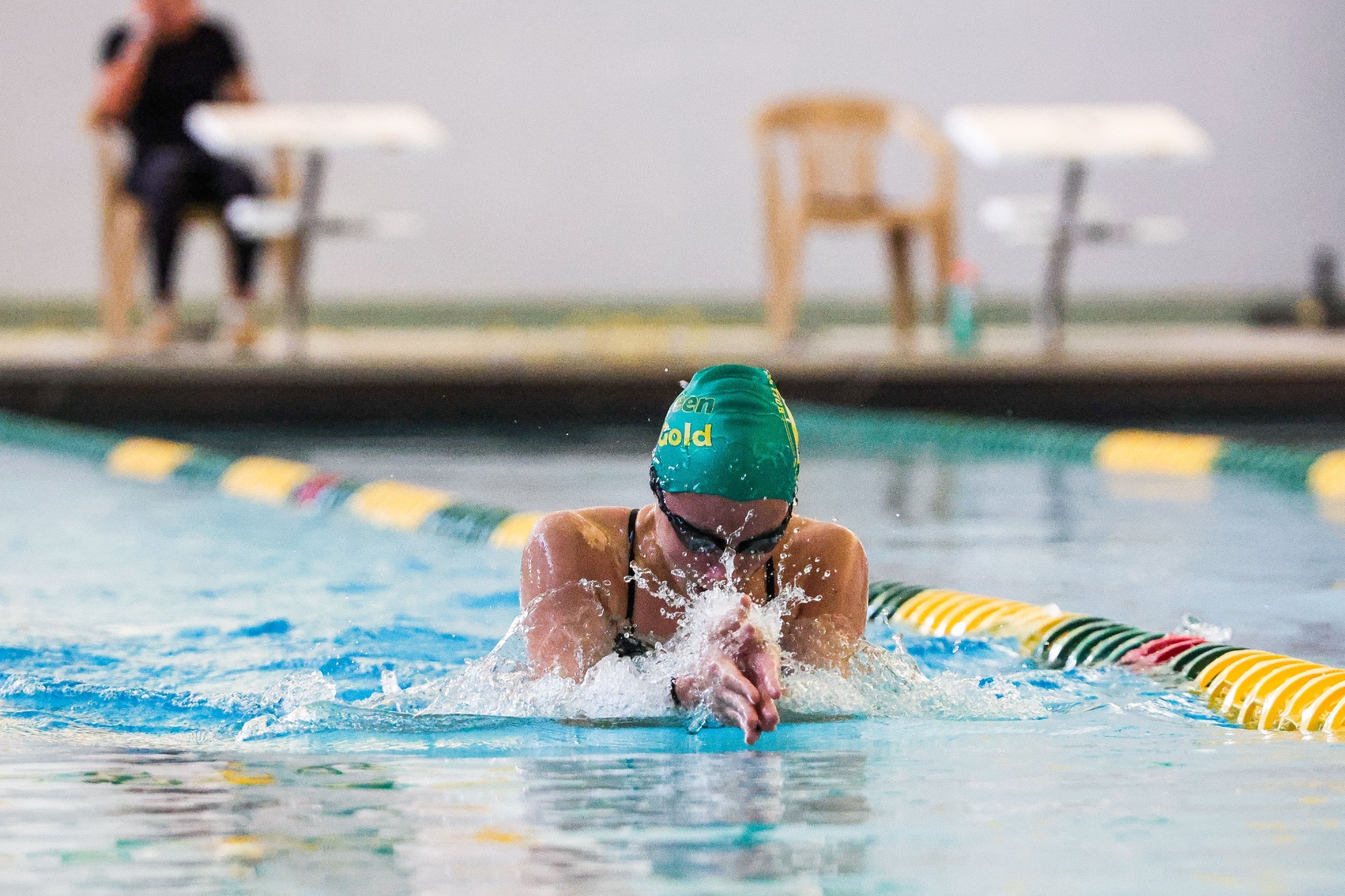 Hollins swimmer in the breaststroke