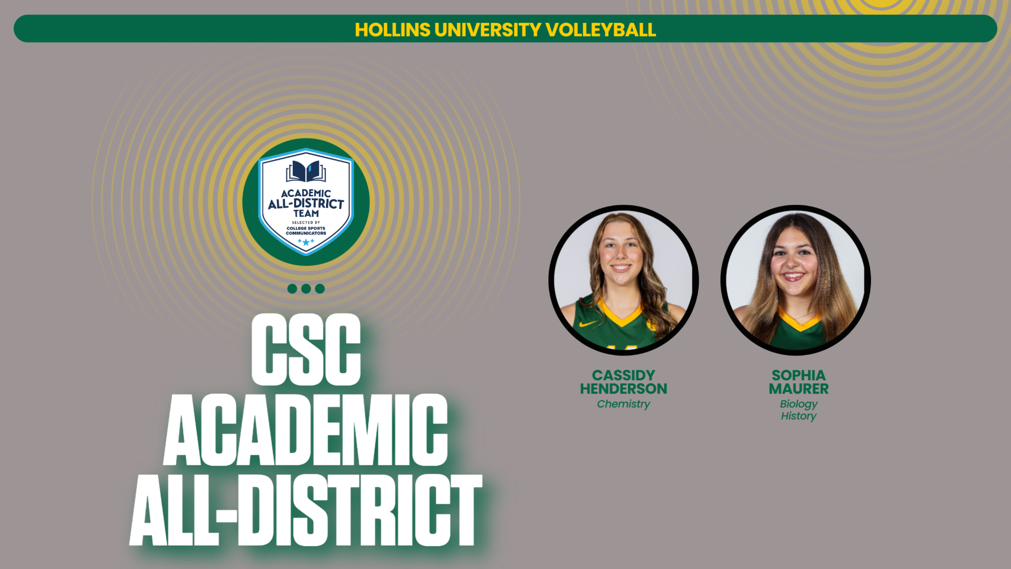 2025 CSC Academic All-District team with logos and head shots