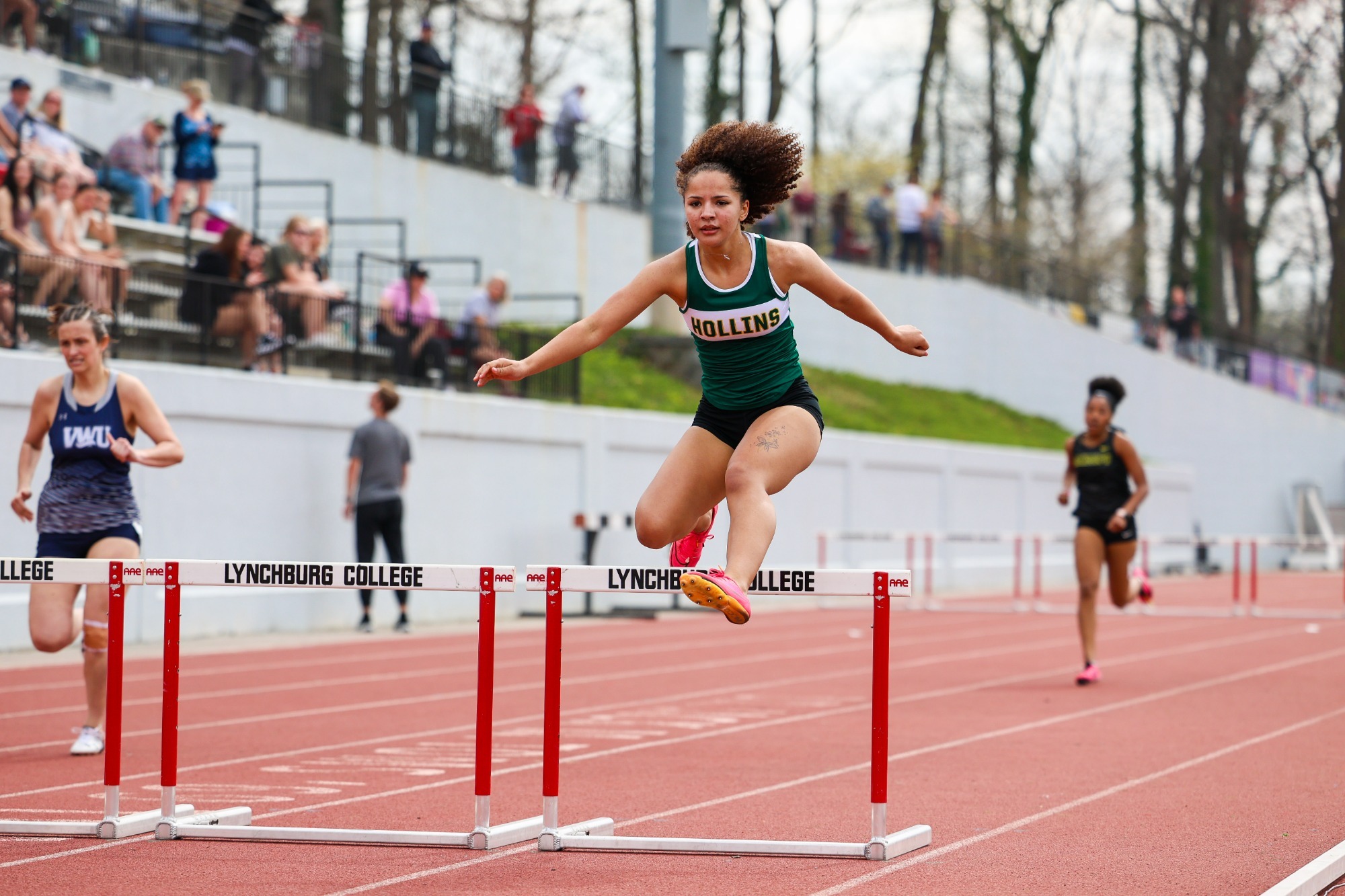 Ashlyne Golston in the hurdles
