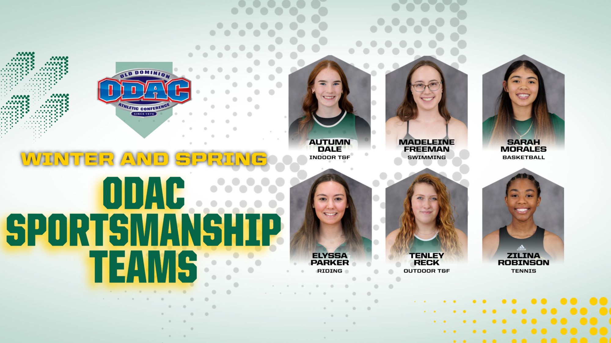 2024-25 ODAC winter and spring Sportsmanship teams