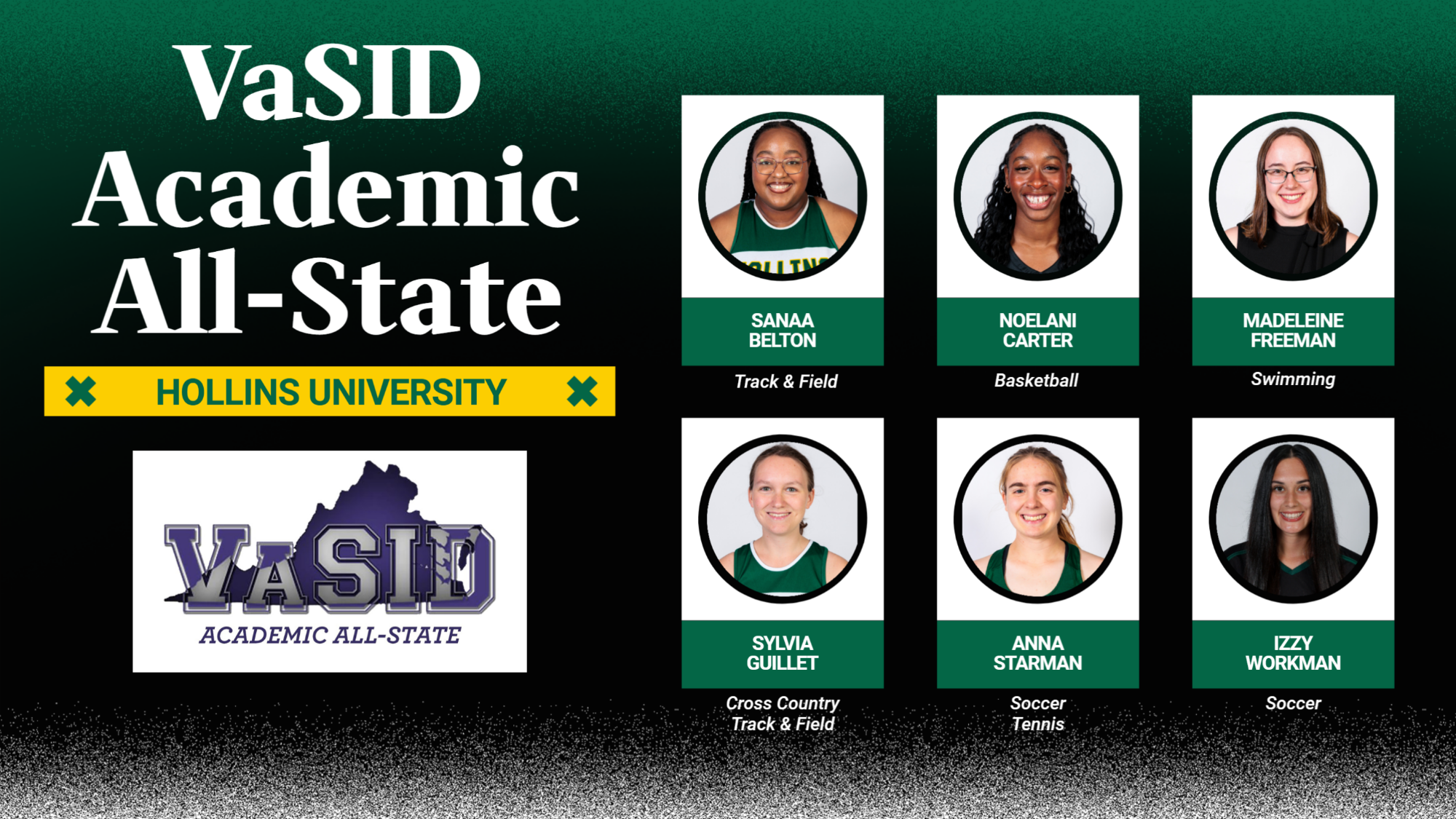 2025-26 VaSID Academic All State with headshots and logos