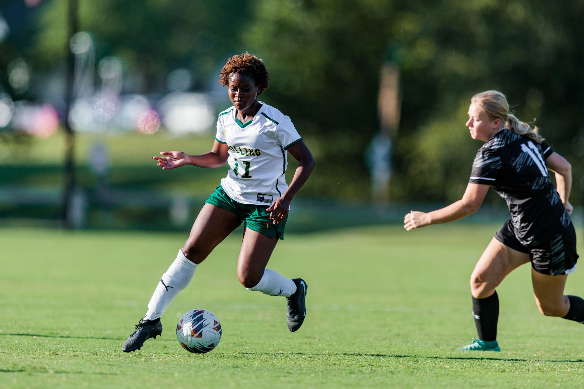 Liah Rae Tucker takes the ball away in the midfield