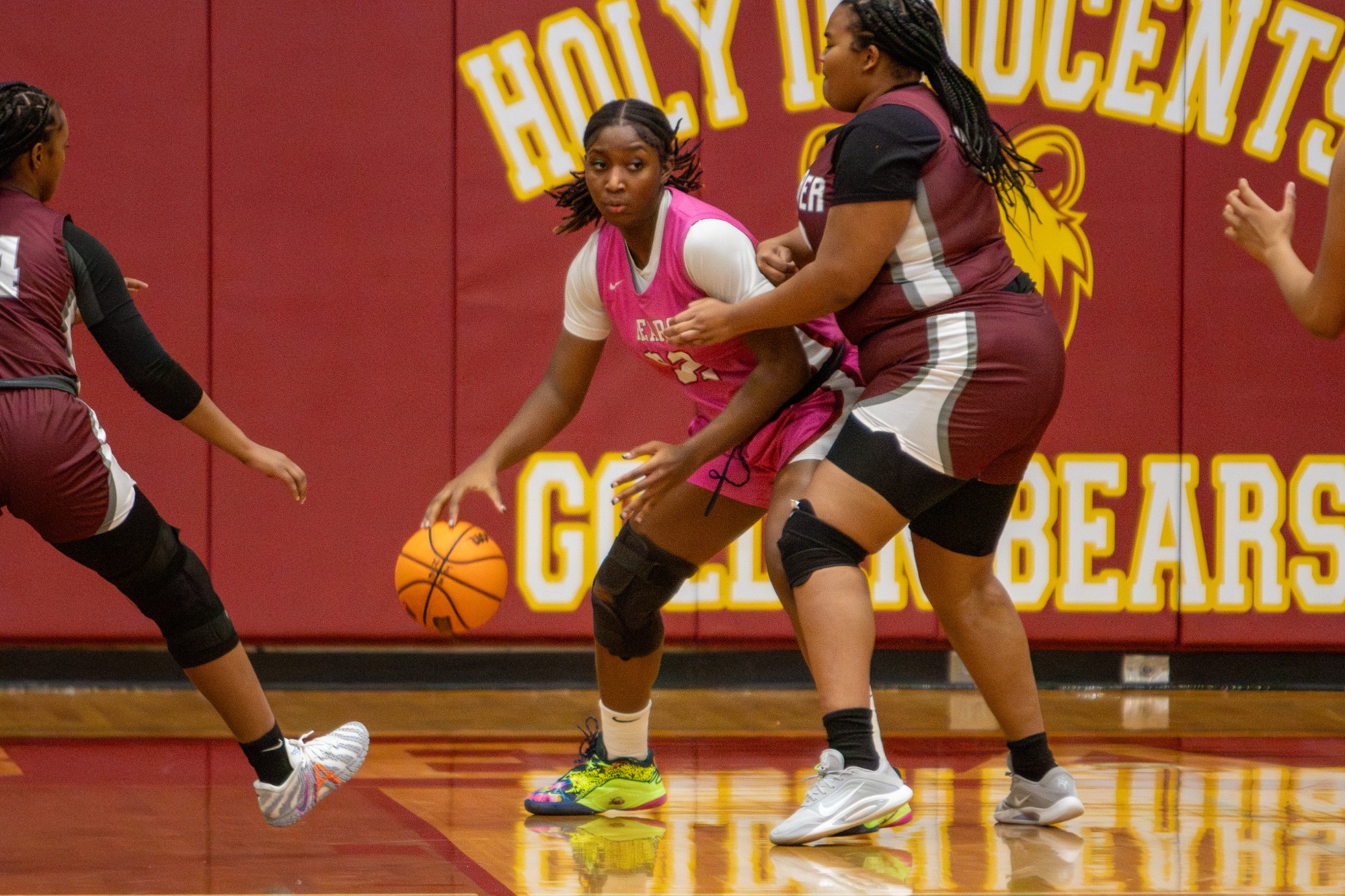 HIES girls basketball players compete against Carver during Winterfest 2026.