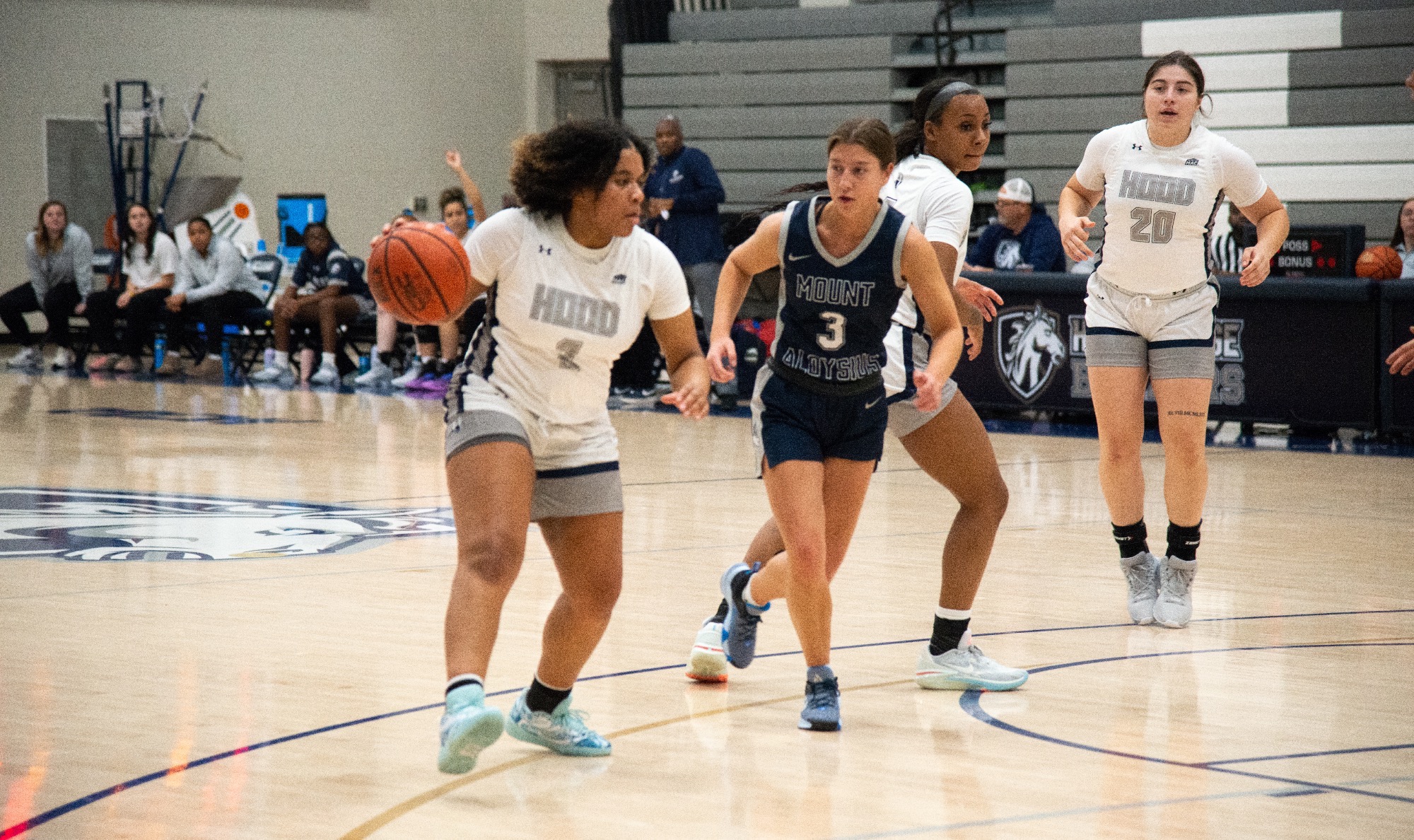 Women’s basketball caught by Mounties Hood College