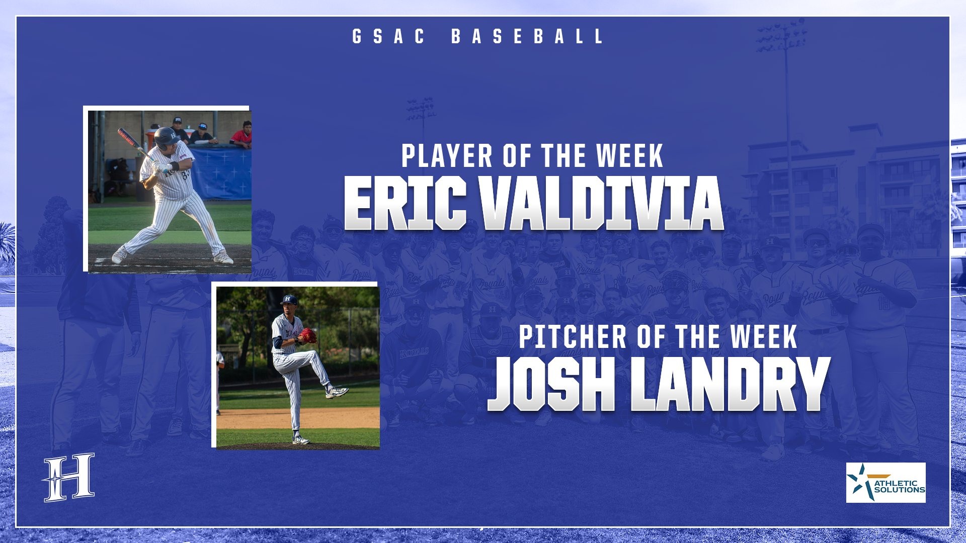 HIU BASE 2026 GSAC POW & Pitcher of the Week Eric Valdivia Josh Landry