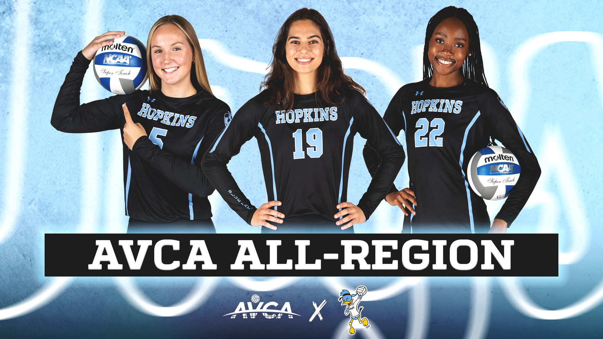 Volleyball Lands Three on AVCA AllRegion Team Johns Hopkins