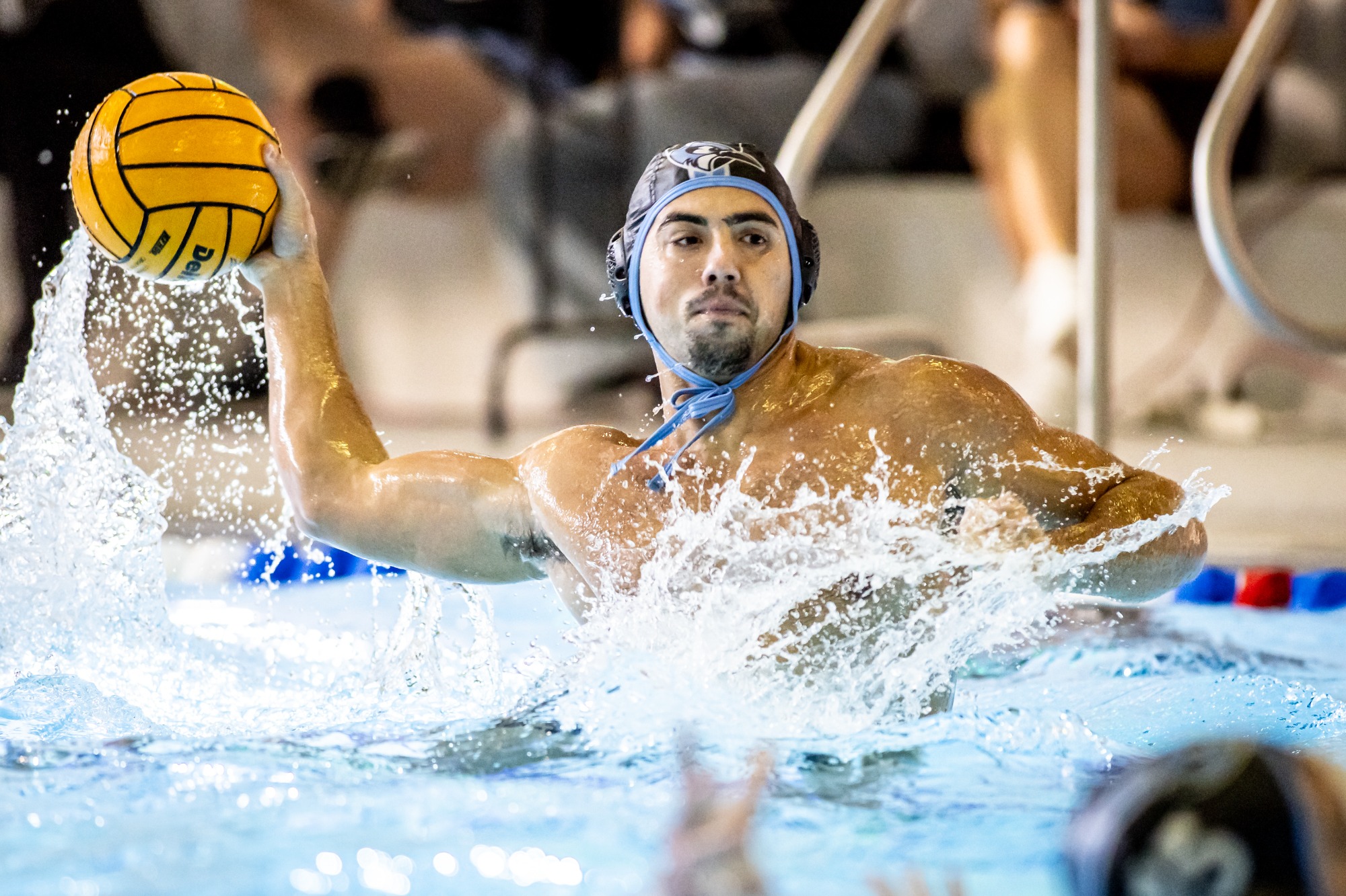 Max Blecher getting ready to fire home one of his two goals against Mount St. Mary's.