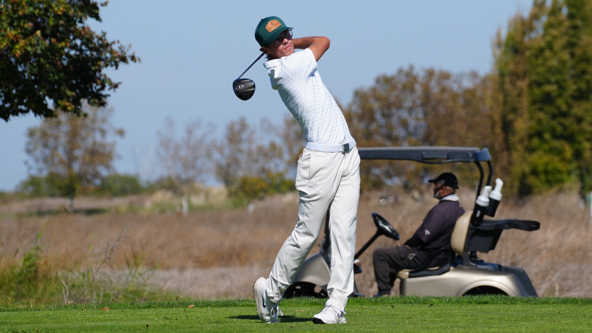 Zach Matzke follows through after a drive