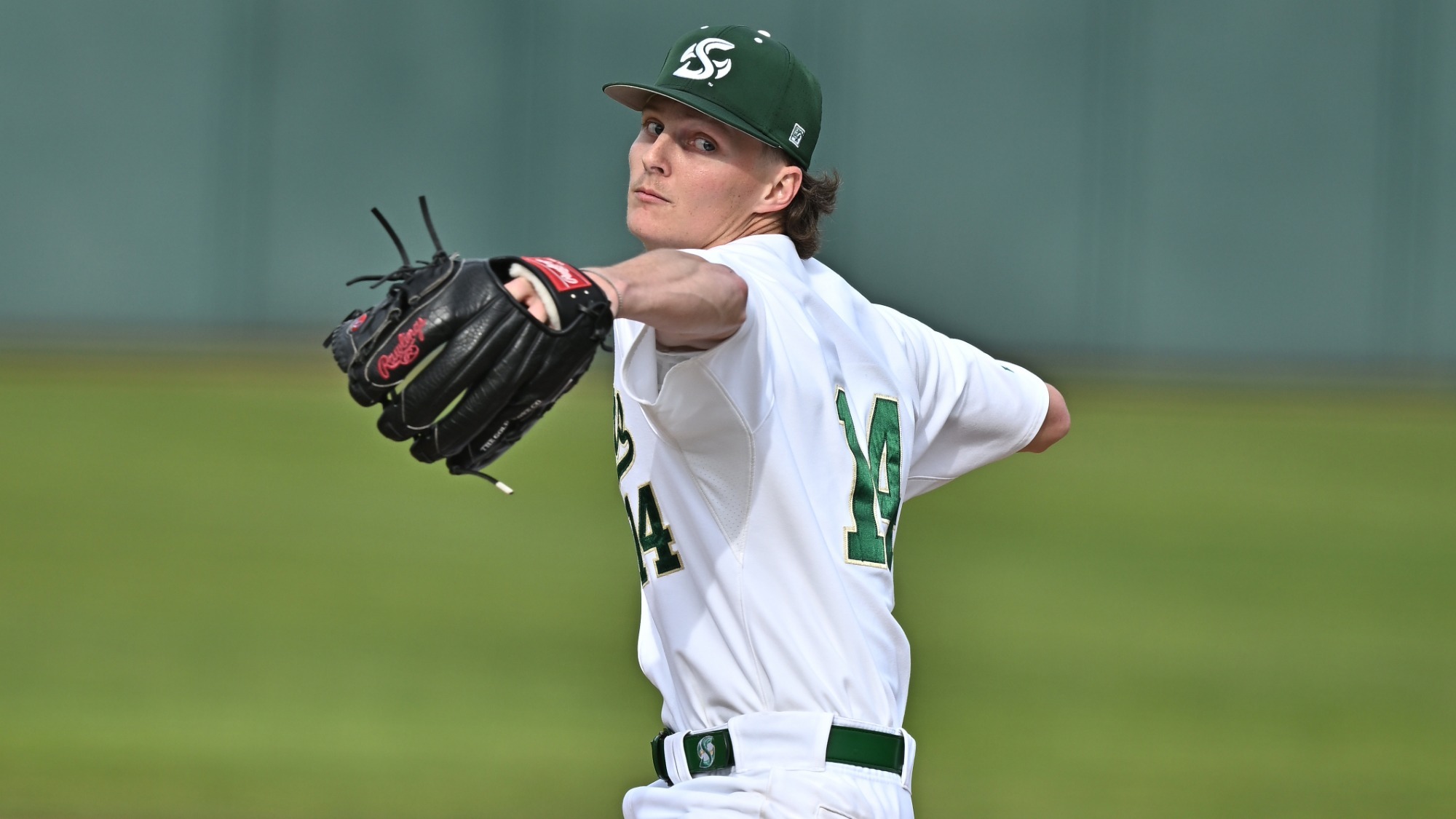 2026 BSB Kurt Marton throws a pitch against UC Irvine in the first game of a doubleheader on Feb. 14