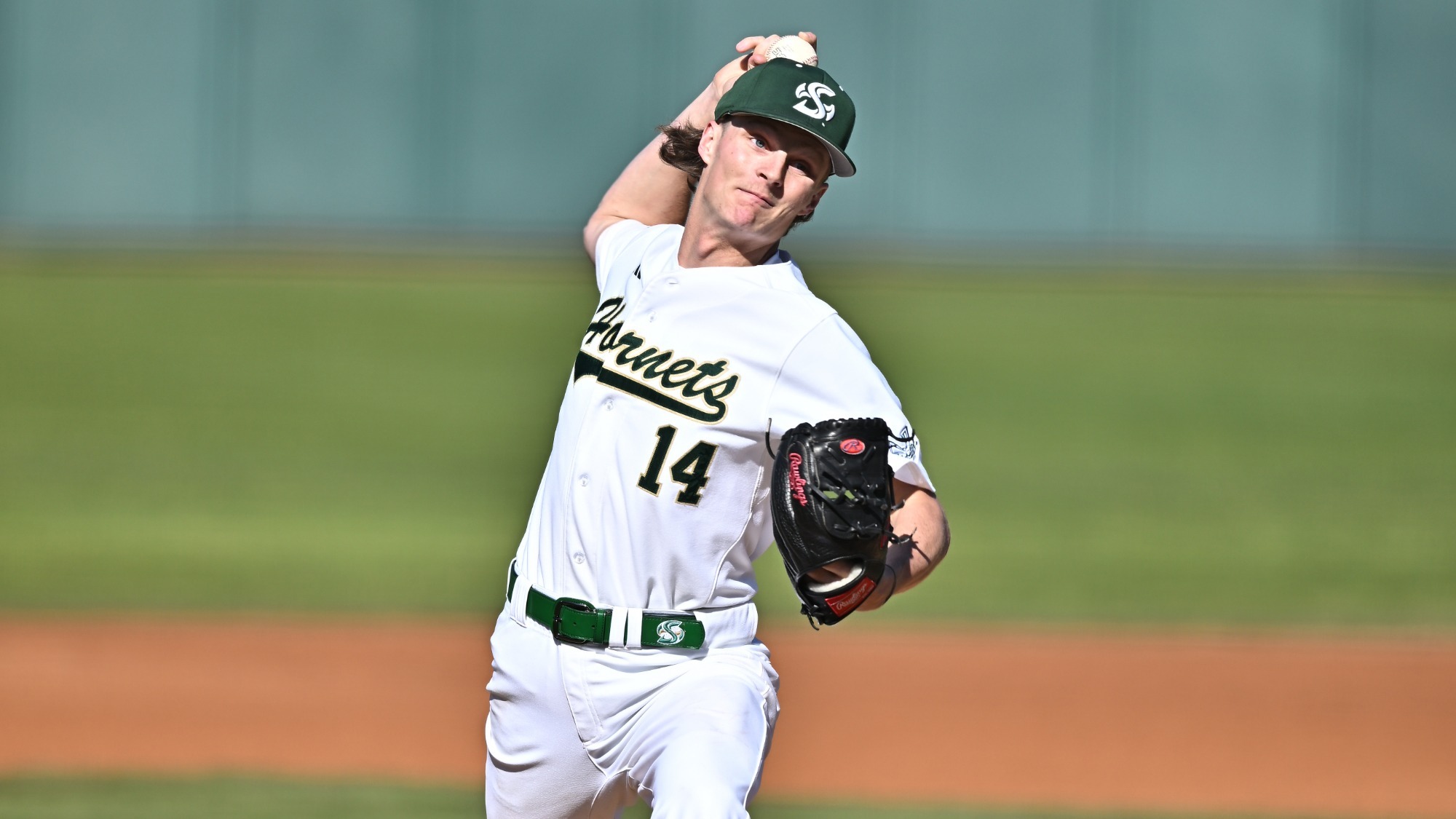 2026 BSB Kurt Marton throws a pitch during his start against Saint Joseph's in the third game of a four-game series