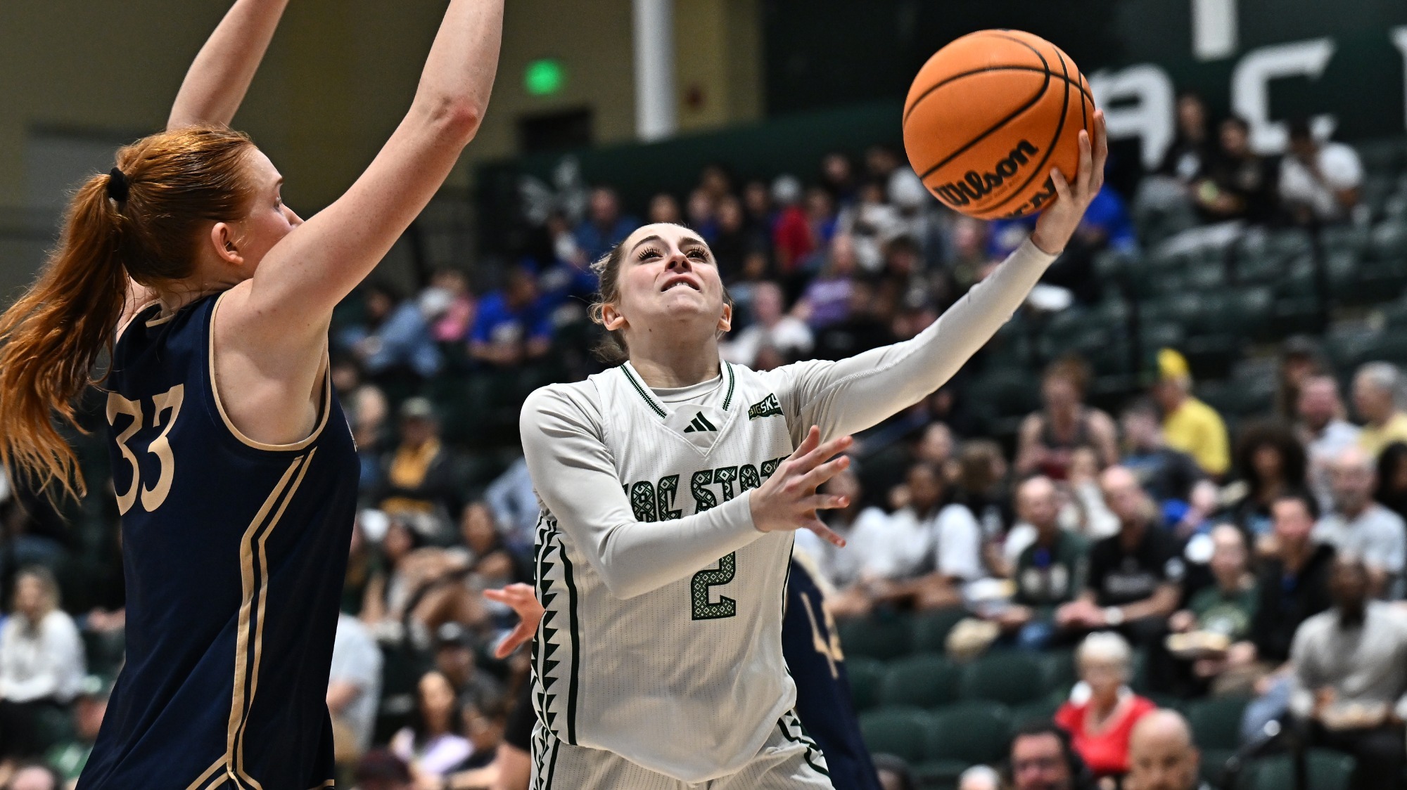 2025-26 WBB Natalie Picton goes in for a layup against Montana State at home