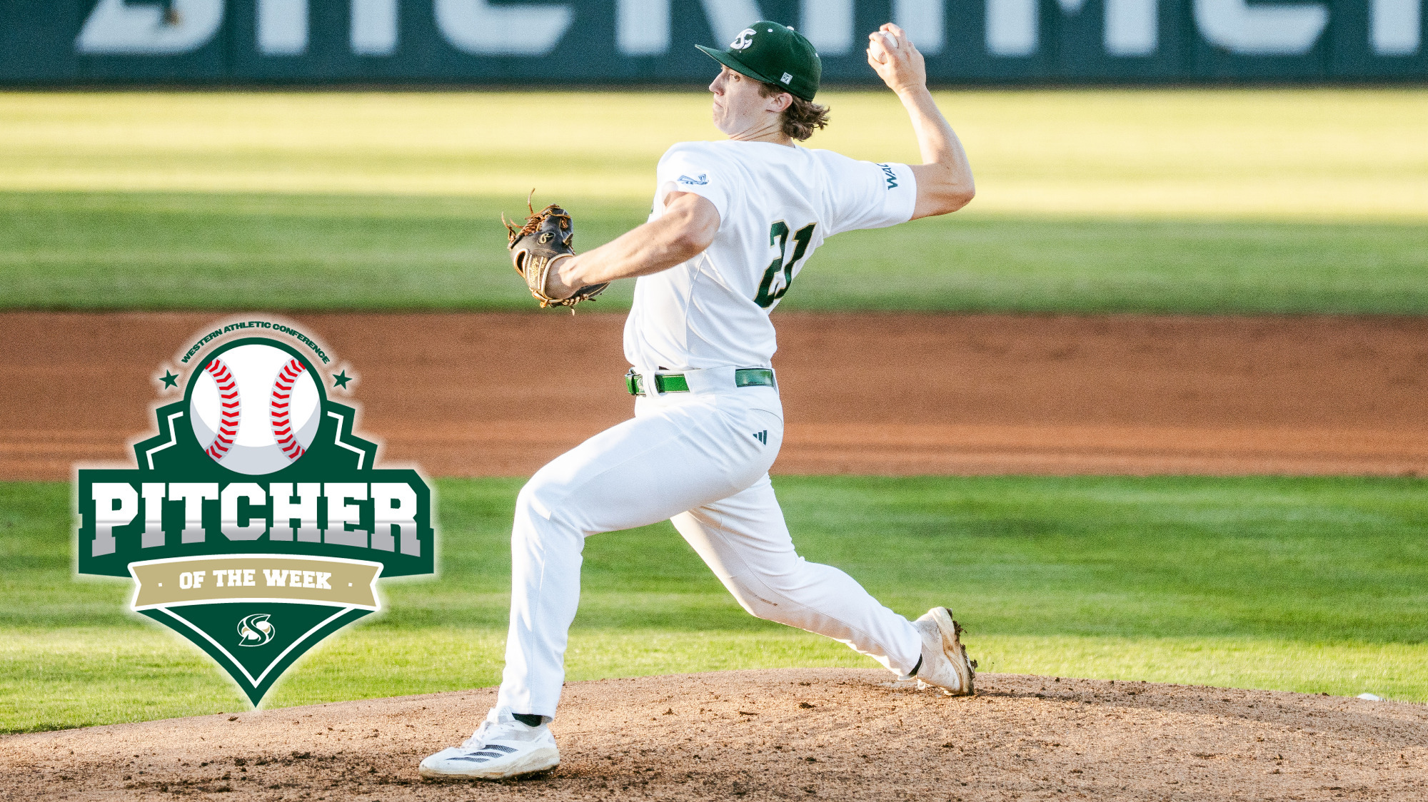 2026 BSB Ethan Lay Western Athletic Conference Pitcher of the Week graphic for his award on March 23
