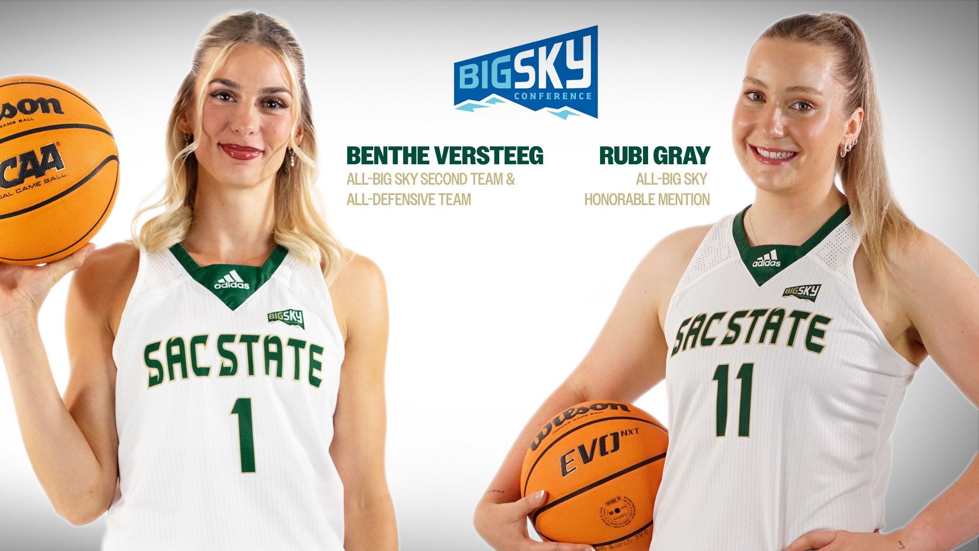 2025-26 WBB Benthe Versteeg and Rubi Gray All-Big Sky Conference graphic