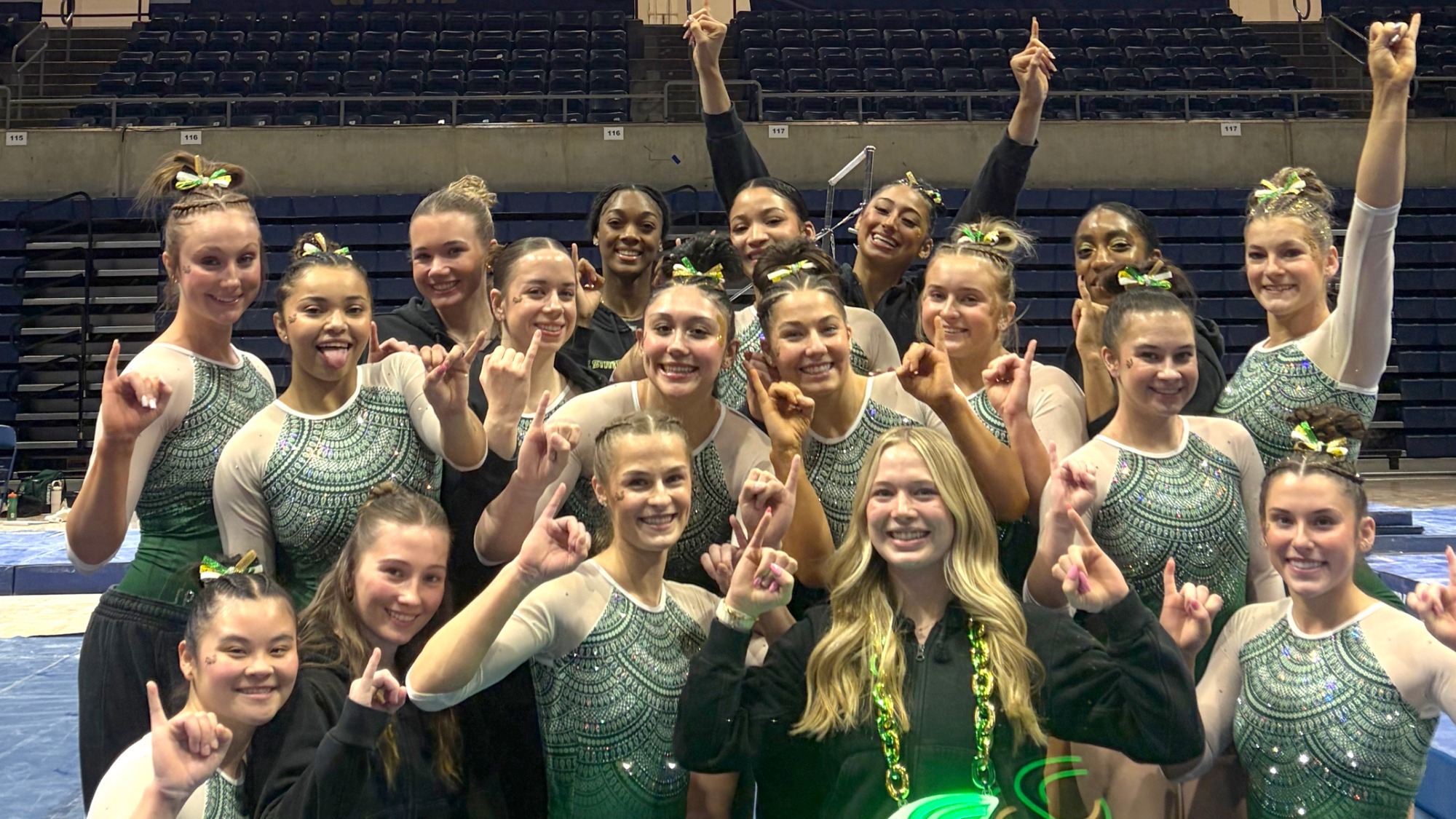 Gym team celebration at UC Davis (3/8/26)