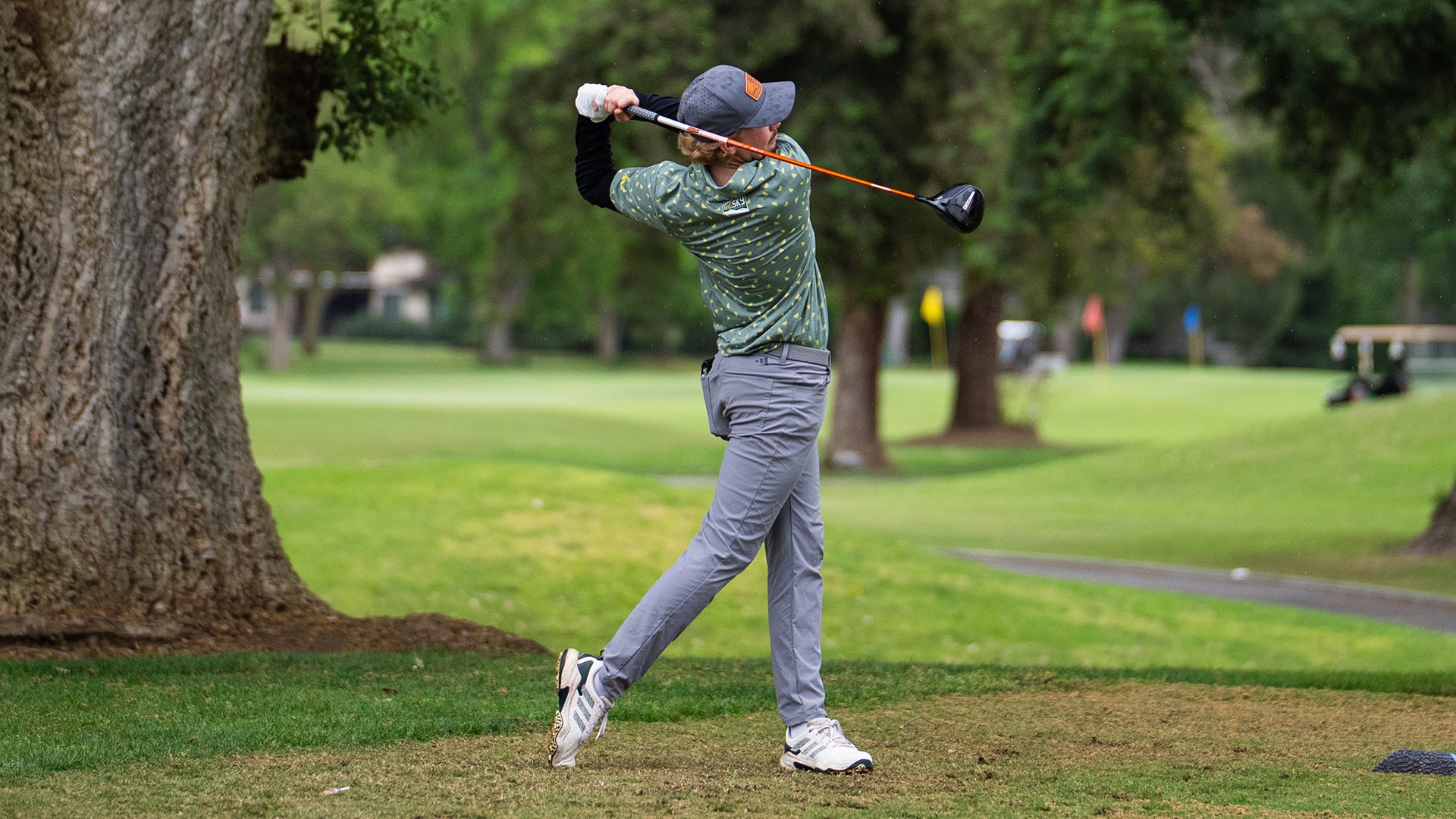 Profile photo of Max Thomas following a tee shot at the 2026 El Macero Classic