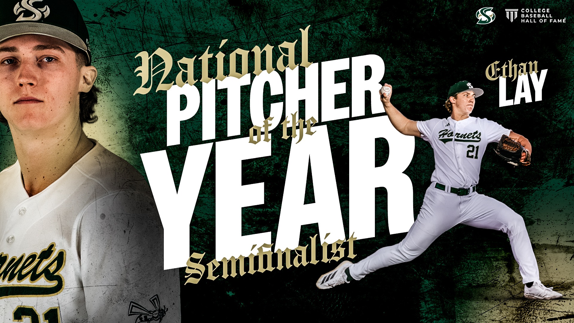 2026 BSB Graphic for Ethan Lay named a semifinalist for the College Baseball Foundation's National Pitcher of the Year Award