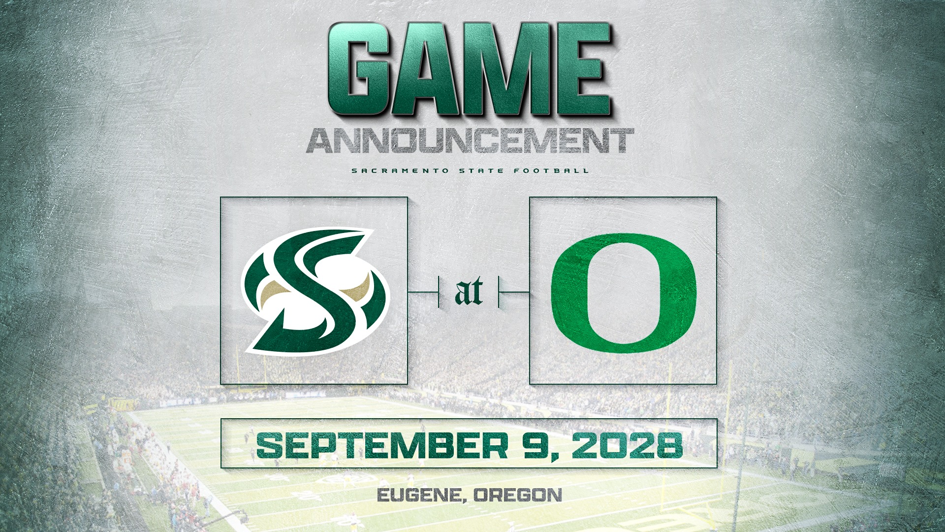 Graphic featuring Sacramento State logo and Oregon logo