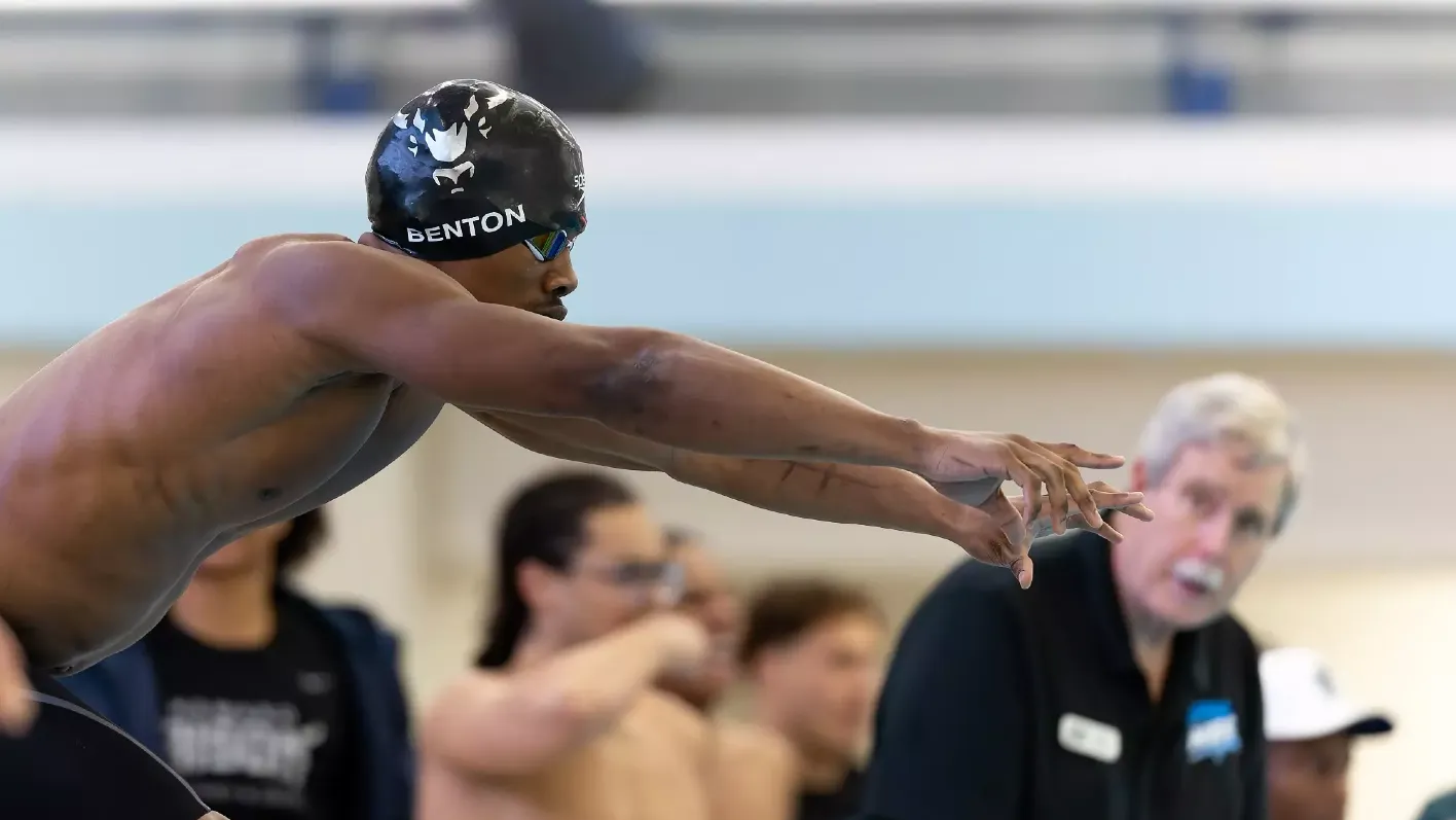 Photo from Day 4 of the Northeast Conference (NEC) Swim & Dive Championship, February 22, 2025. (Brian Fisher for the NEC)