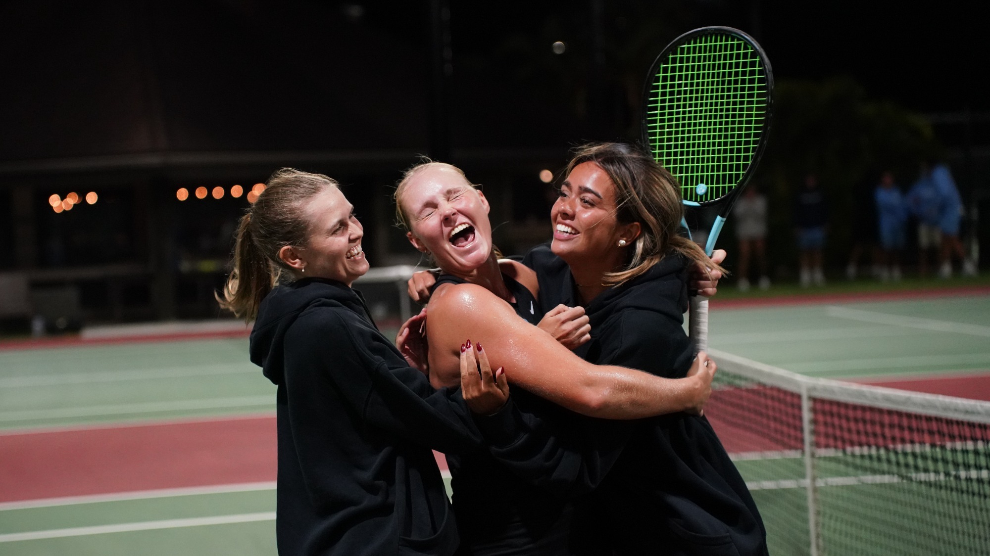 Annika Hakovirta Swarmed After Clinching Match