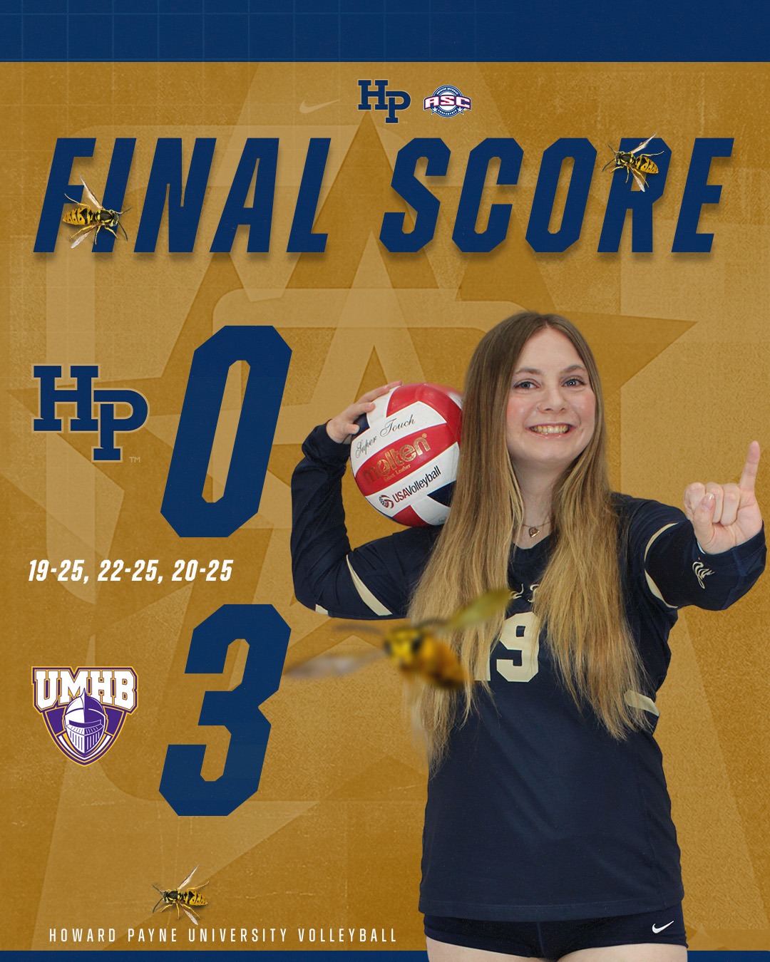 HPU VB away at UMHB 26