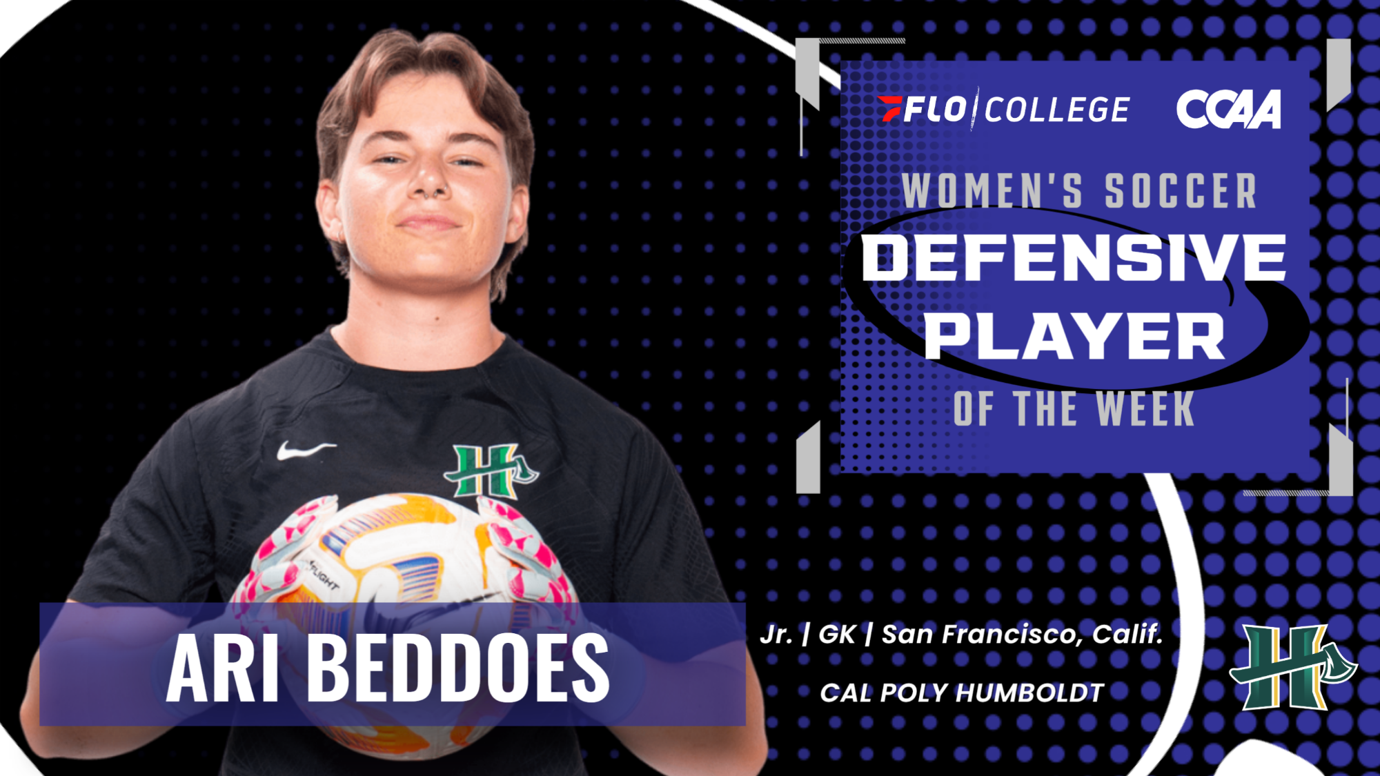 ari beddoes ccaa defensive player of the week
