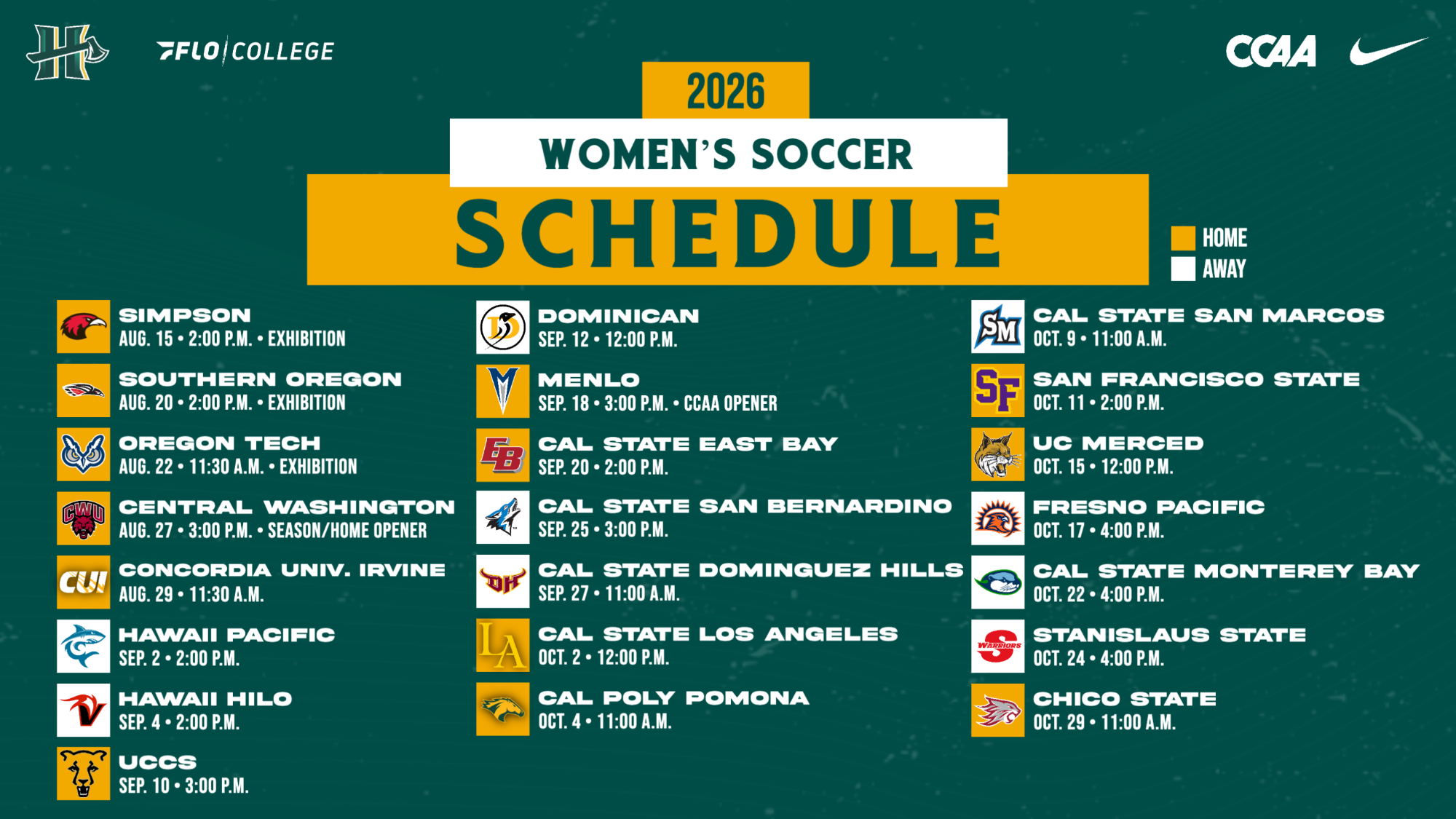 2026 WSOC schedule